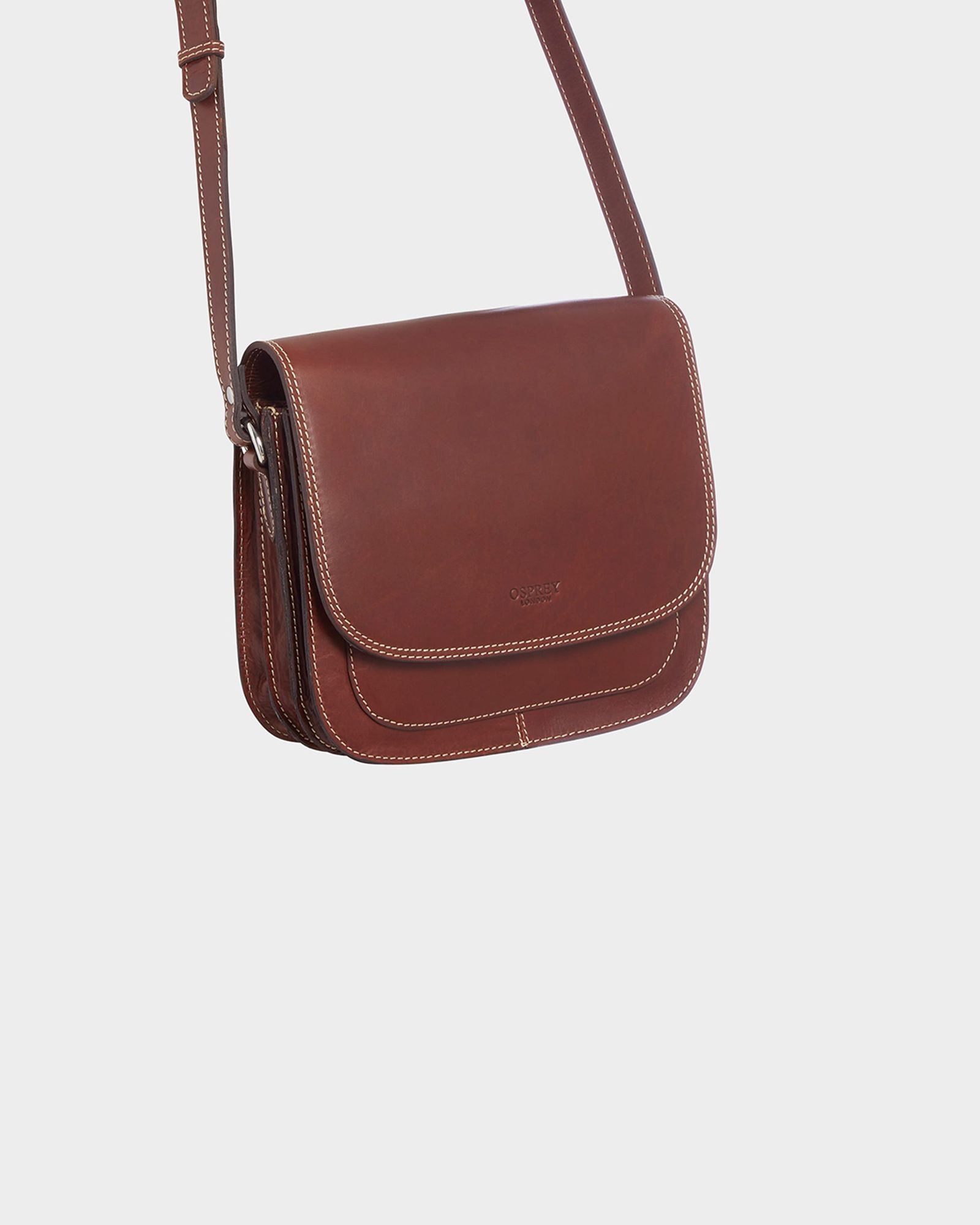 Image number 2 of The Madden Leather Cross Body in Chestnut