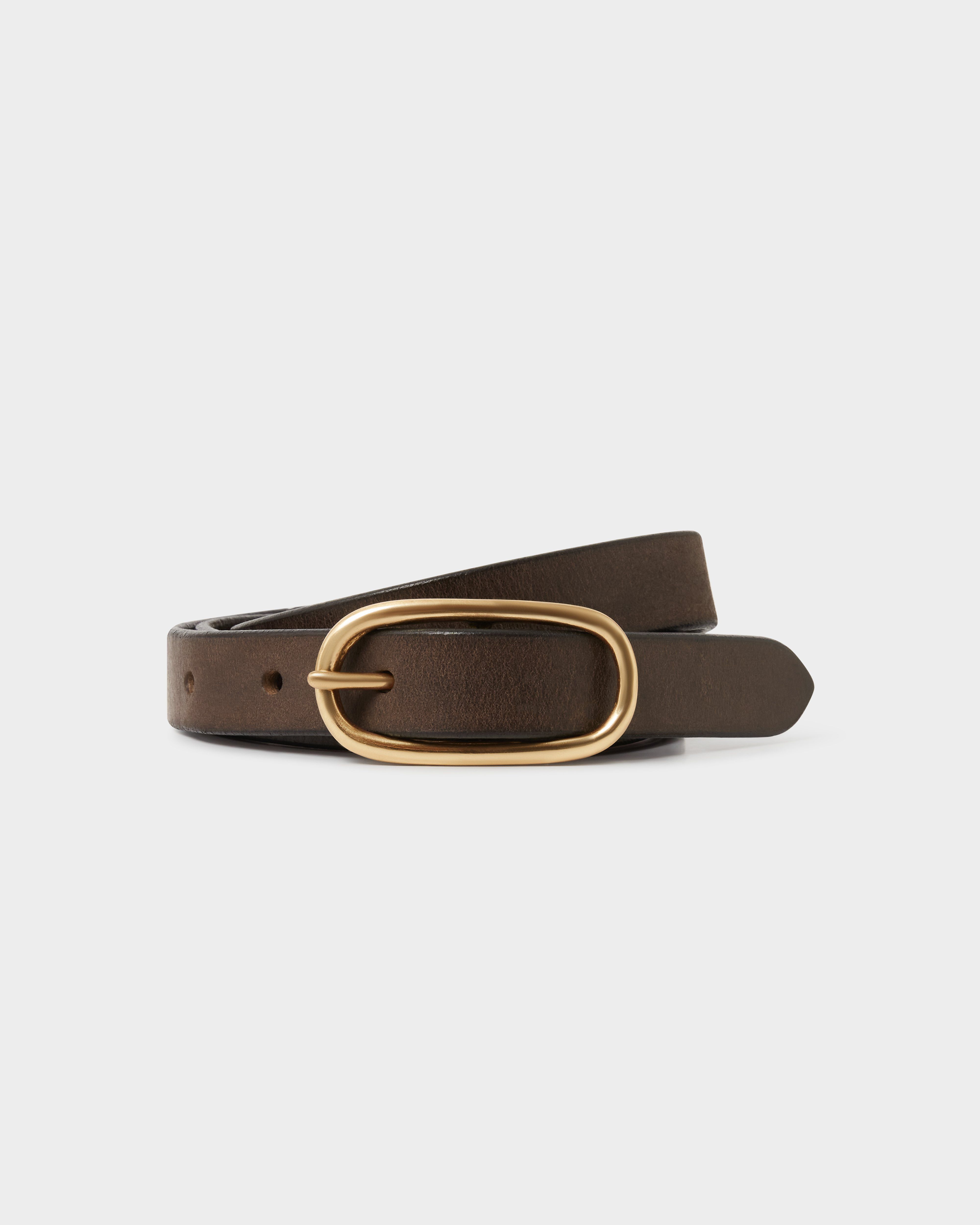 Image number 1 of The Newport Leather Belt in Chocolate