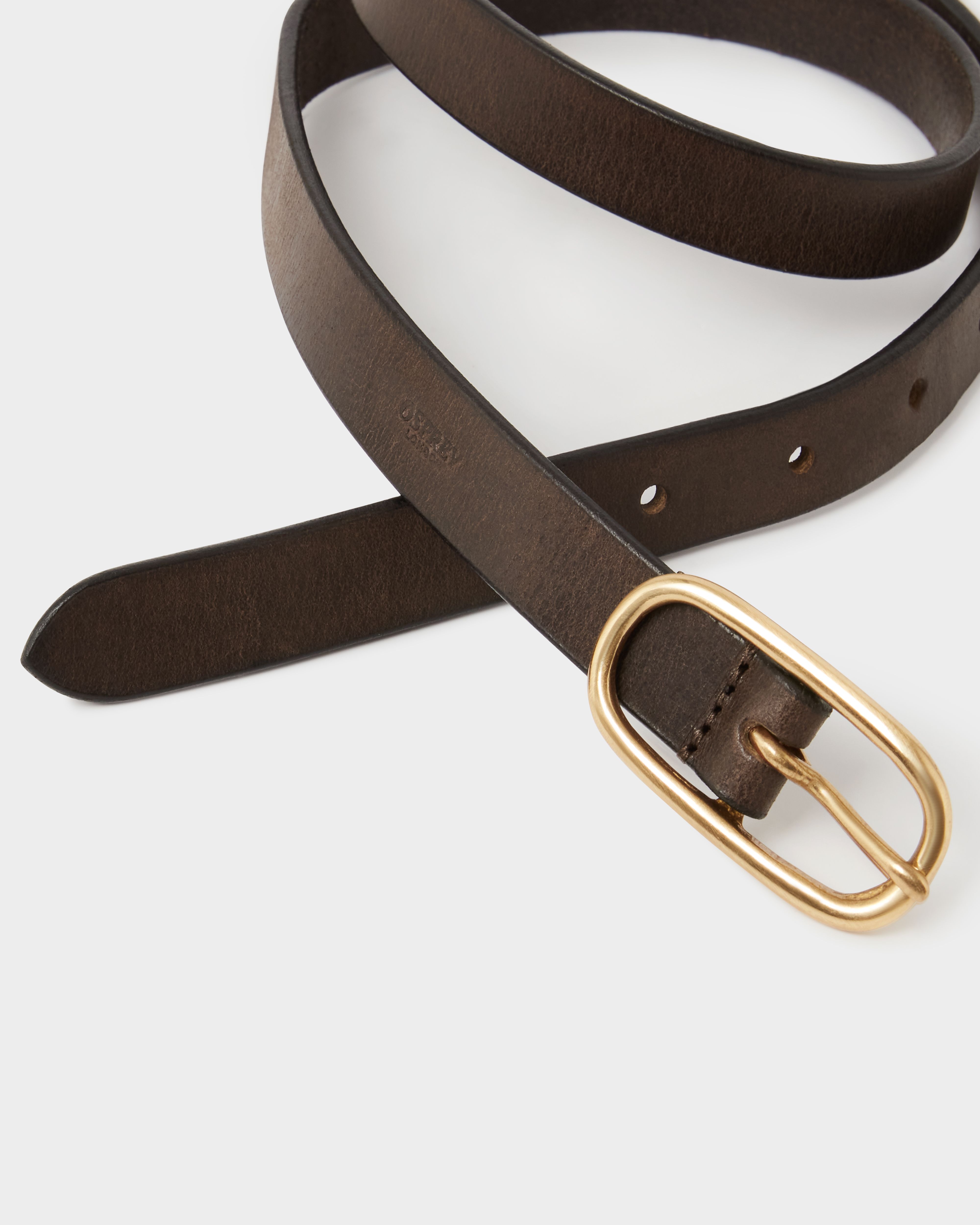 Image number 2 of The Newport Leather Belt in Chocolate