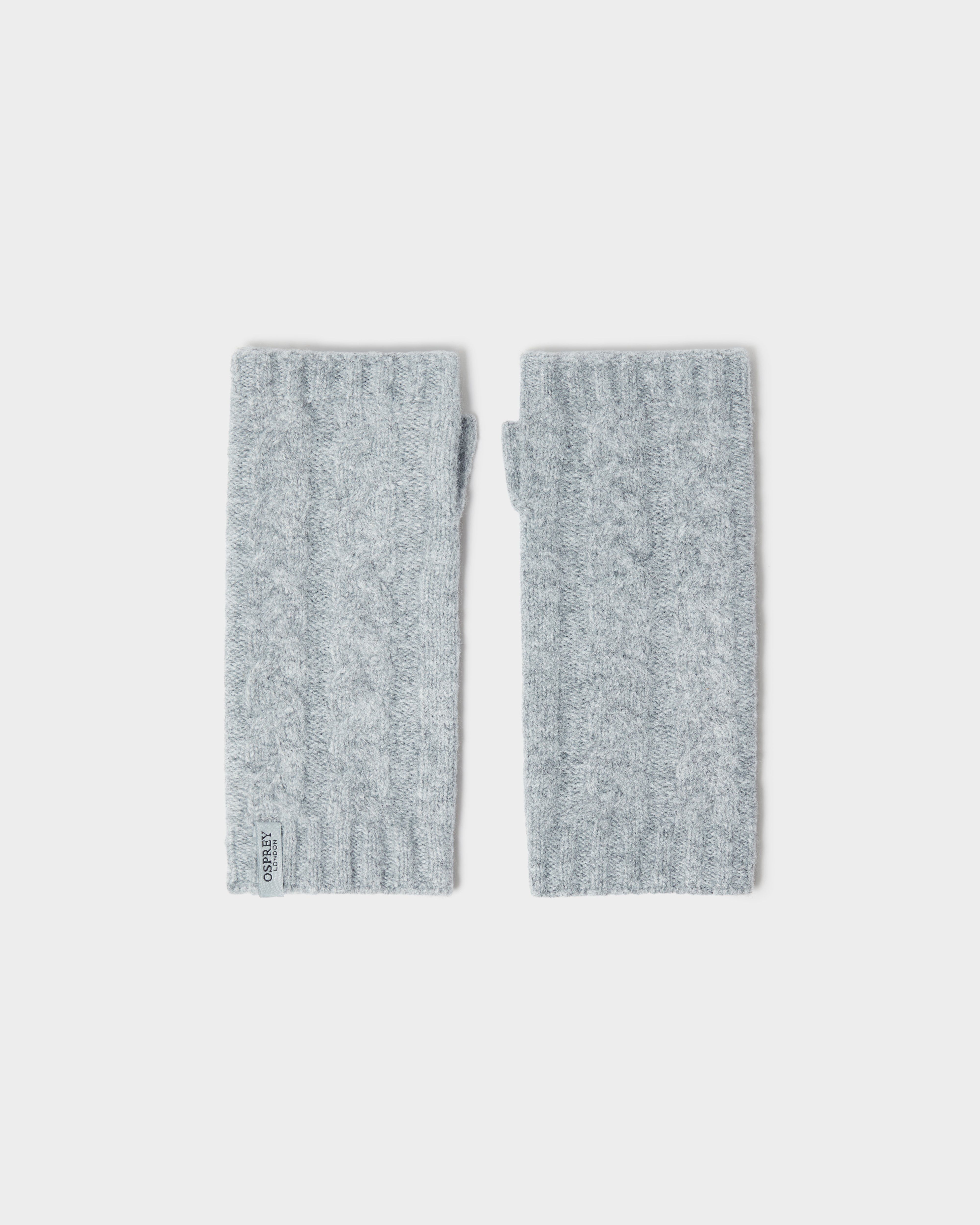 The Heathfield Wrist Warmers in Silver Grey