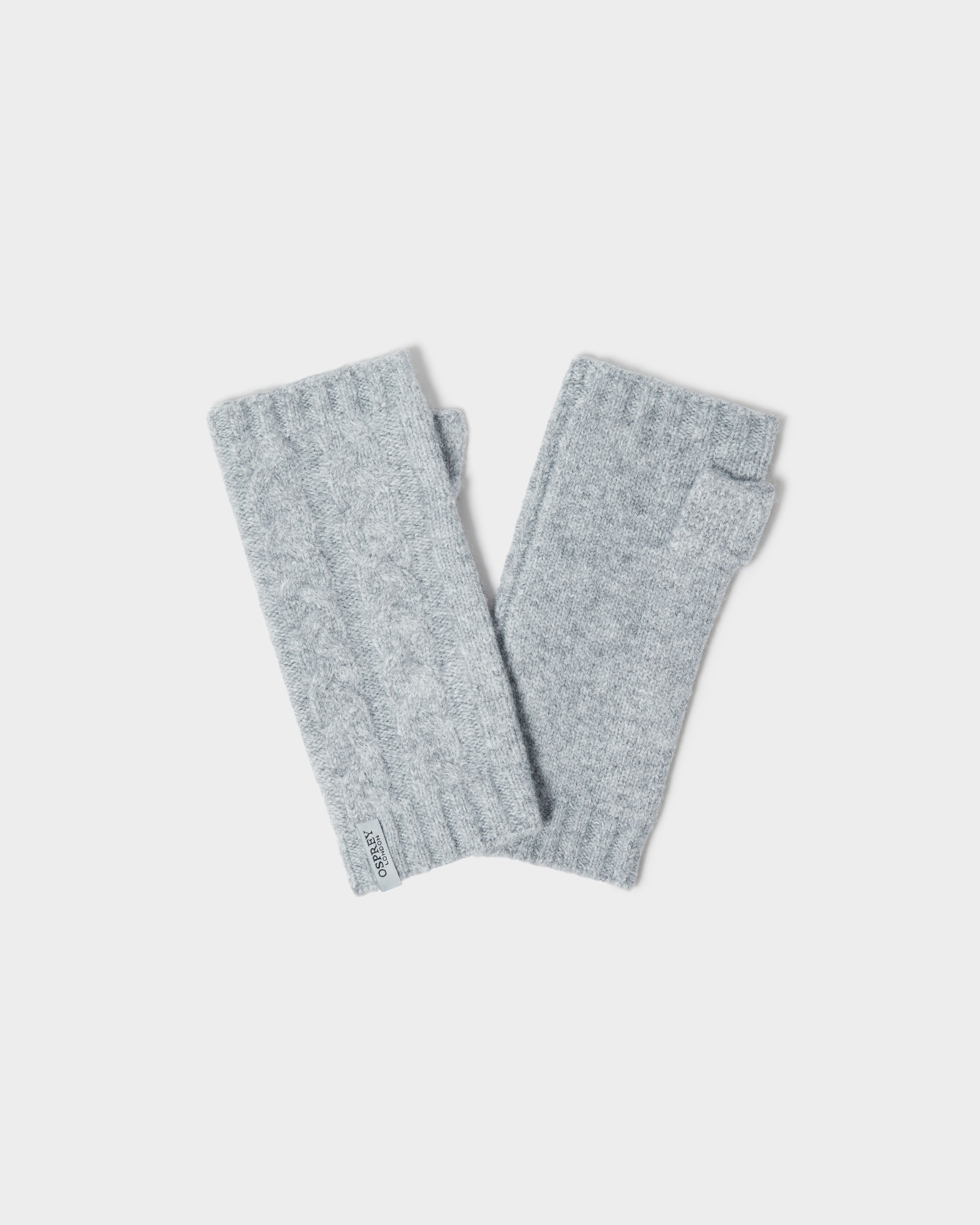 The Heathfield Wrist Warmers in Silver Grey