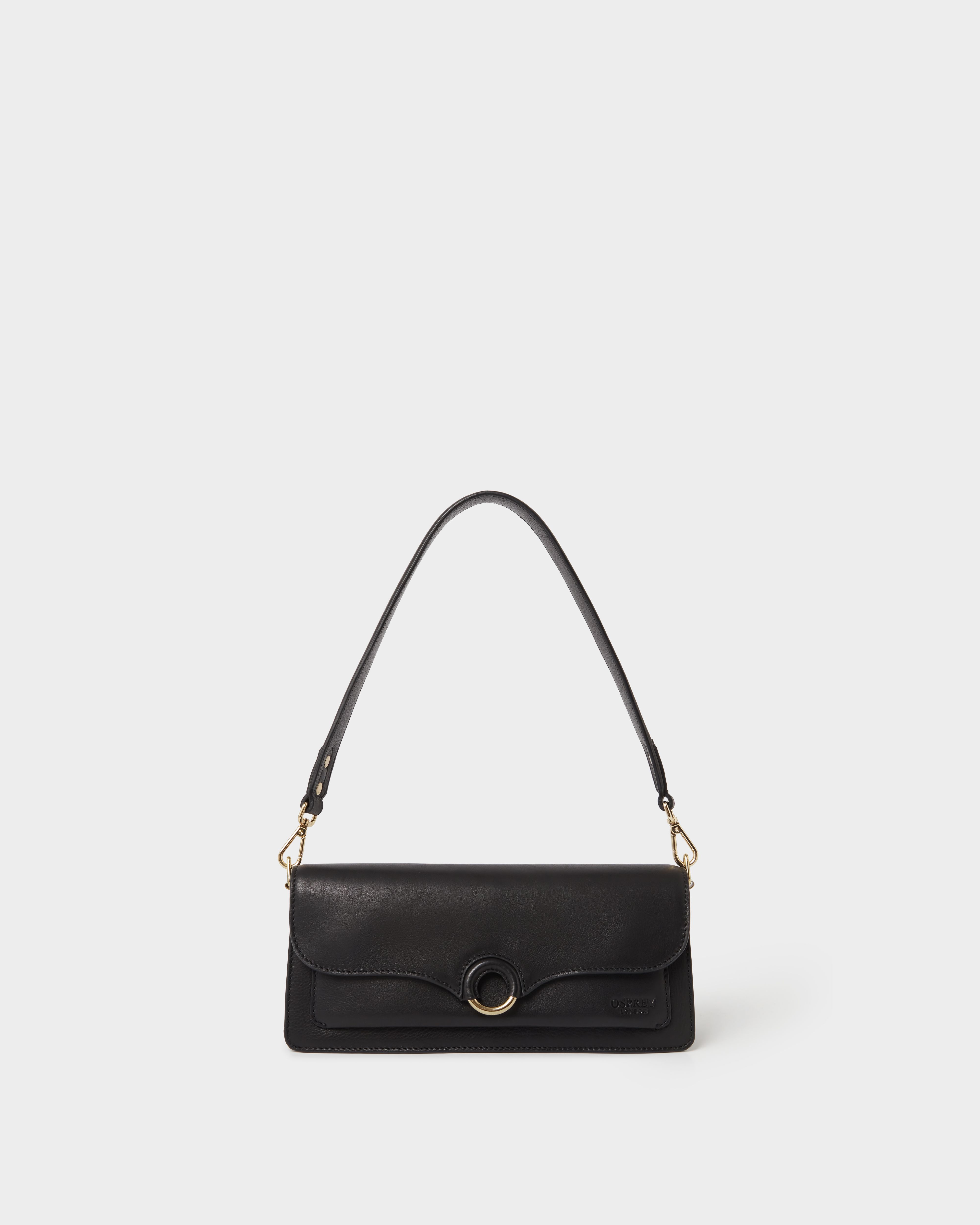 Image number 1 of The Marlow Leather Shoulder Bag in Black