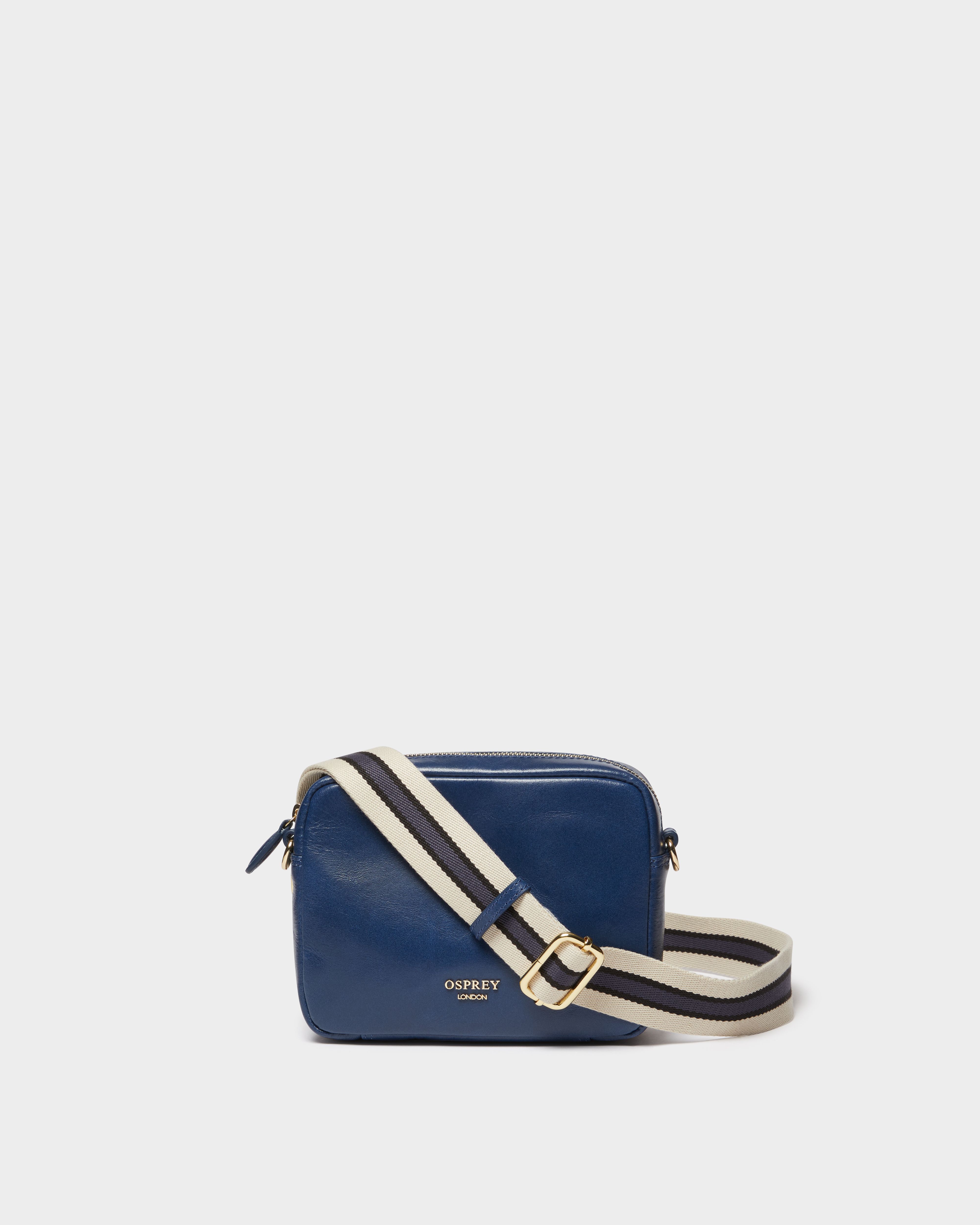 Image number 1 of The Adaline Leather Crossbody in French Navy