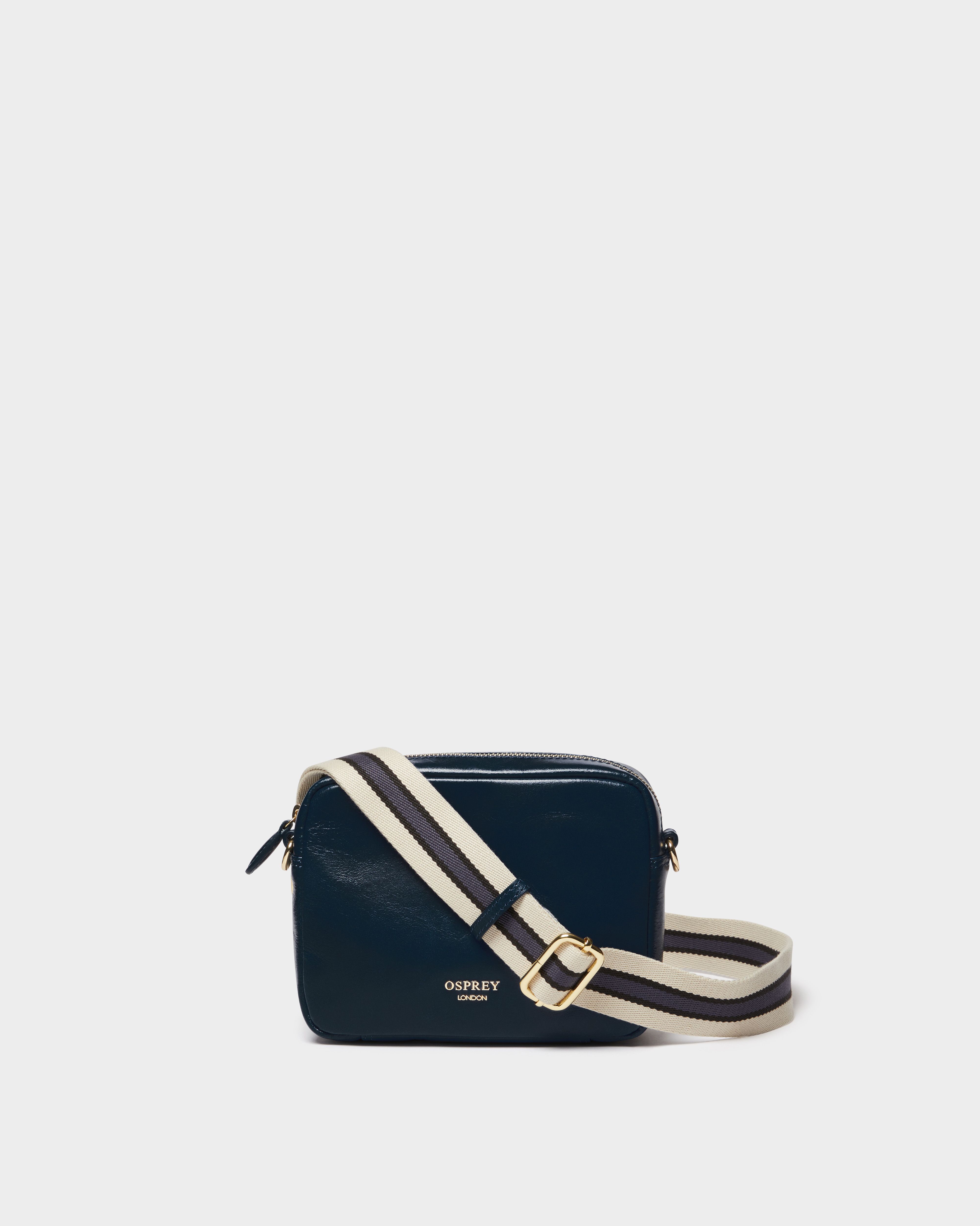 Image number 1 of The Adaline Leather Crossbody in French Navy