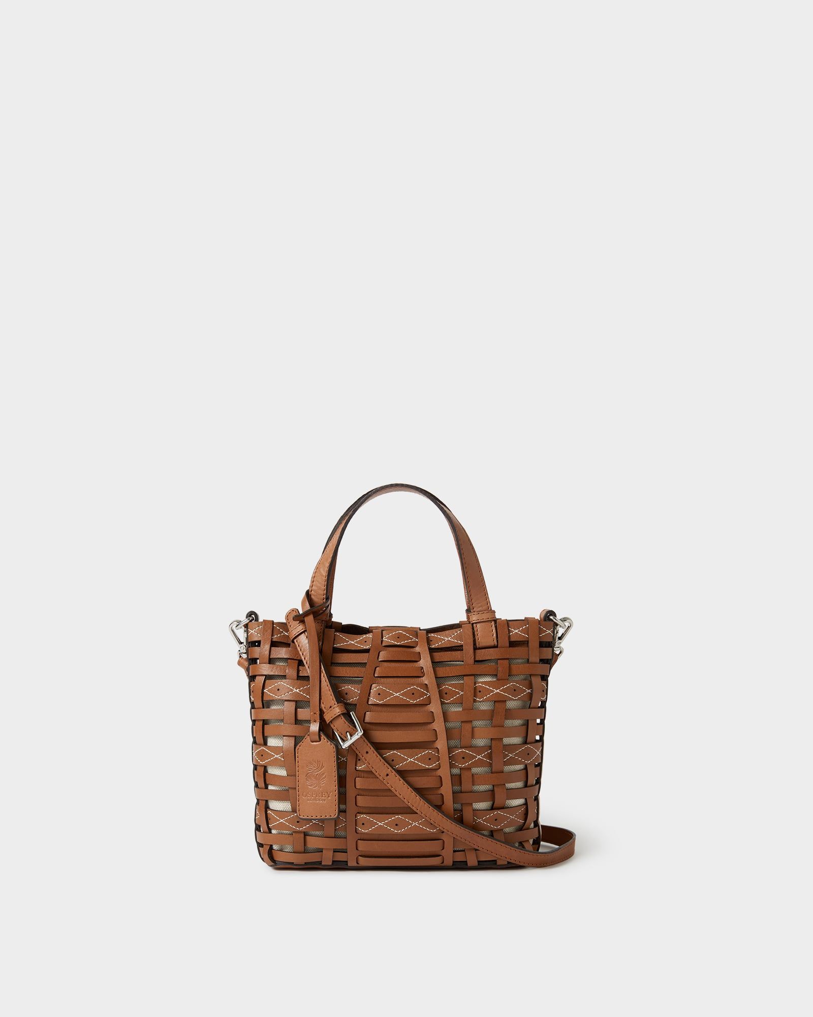 Image number 1 of The Mini Aztec Leather Tote in Tan