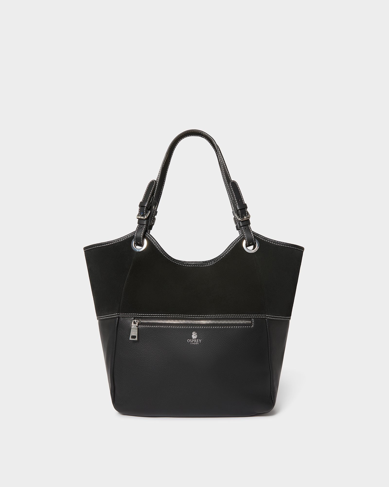 Image number 1 of The Woodstock Suede Tote in Black
