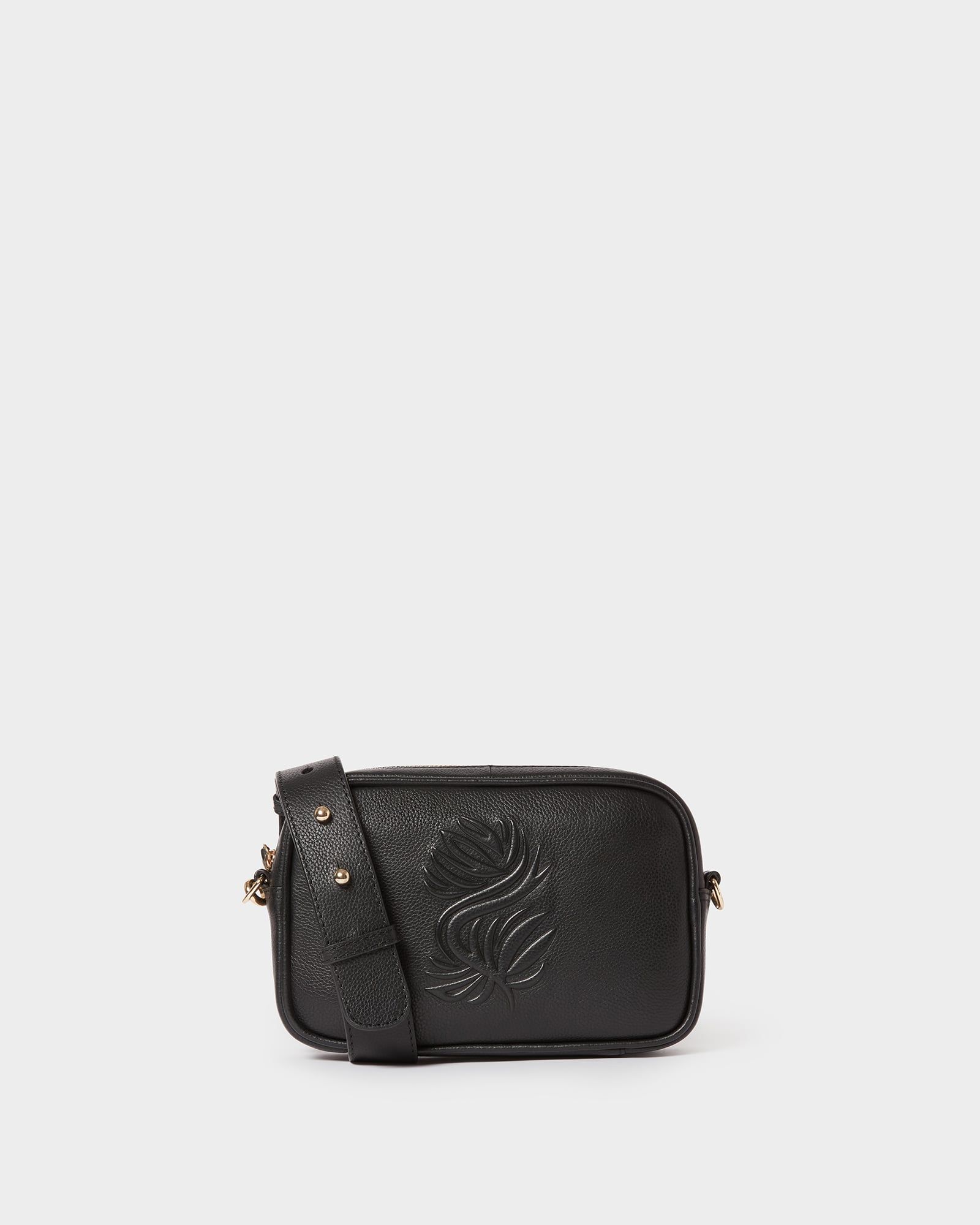 Image number 1 of The Luxe Roma Leather Crossbody in Black