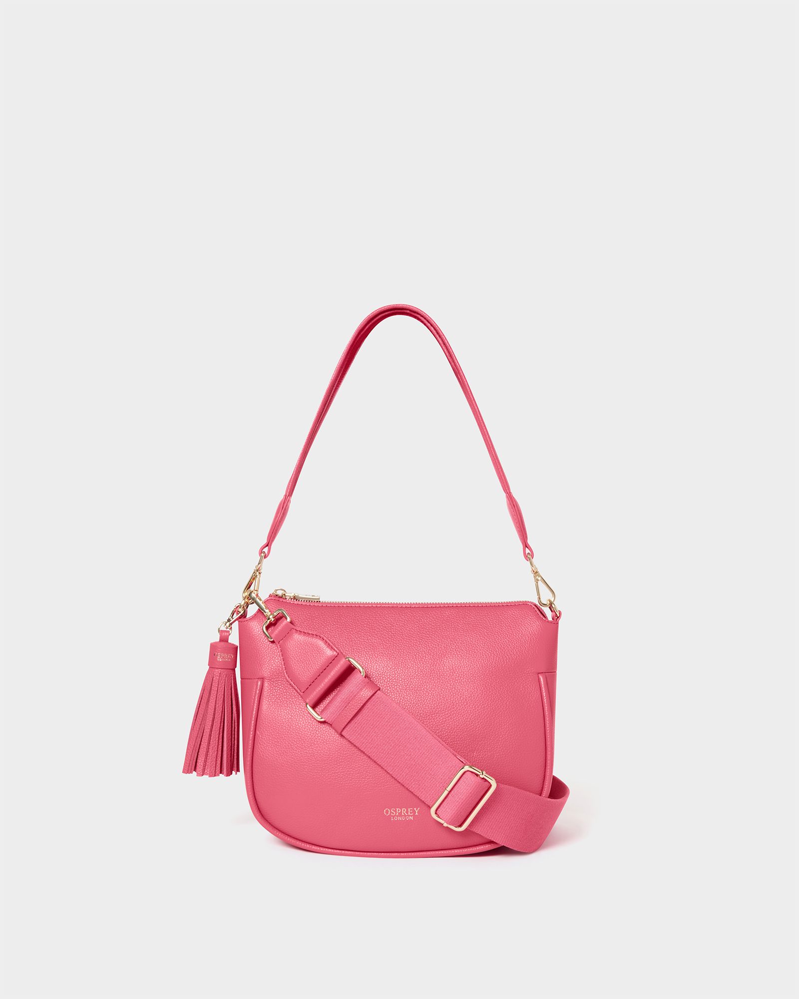 Image number 1 of The Hendrix Leather Shoulder Bag in Cerise