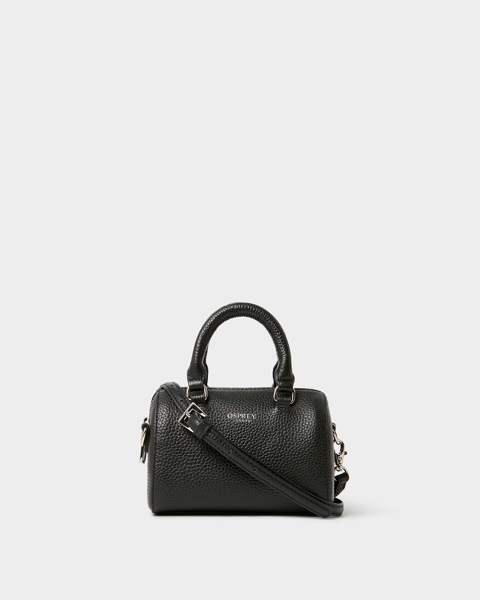The Madison Leather Barrel Bag in Black
