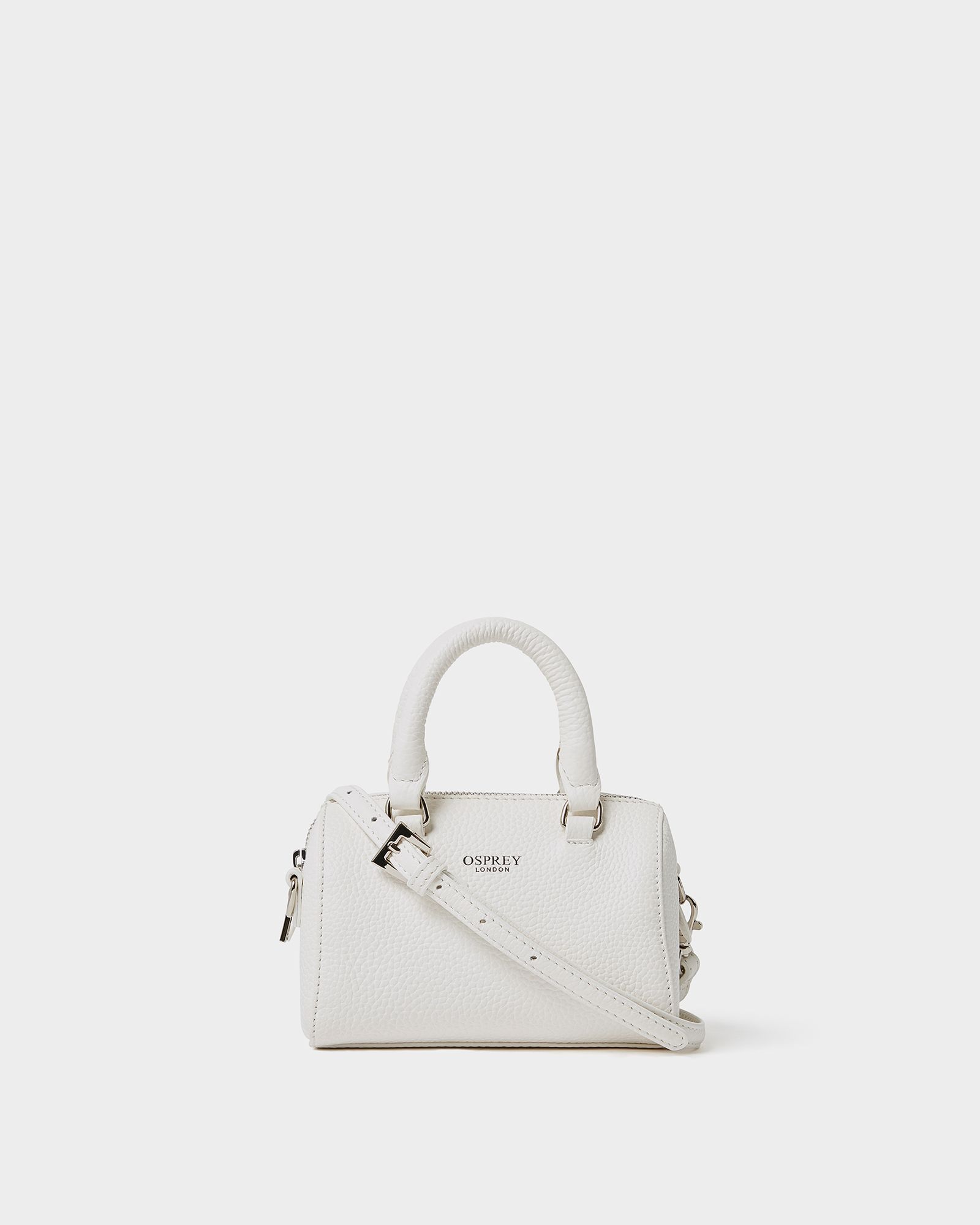The Madison Leather Barrel Bag in White