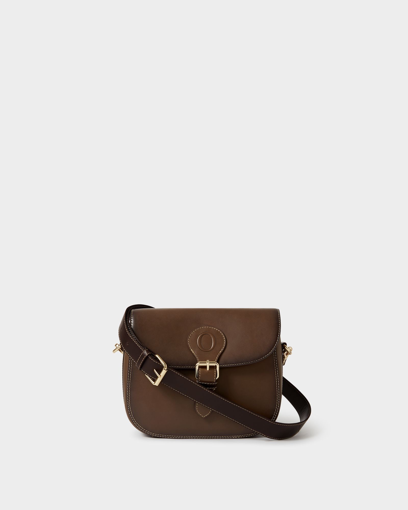 Image number 1 of The O Buckle Crossbody Bag in Chocolate