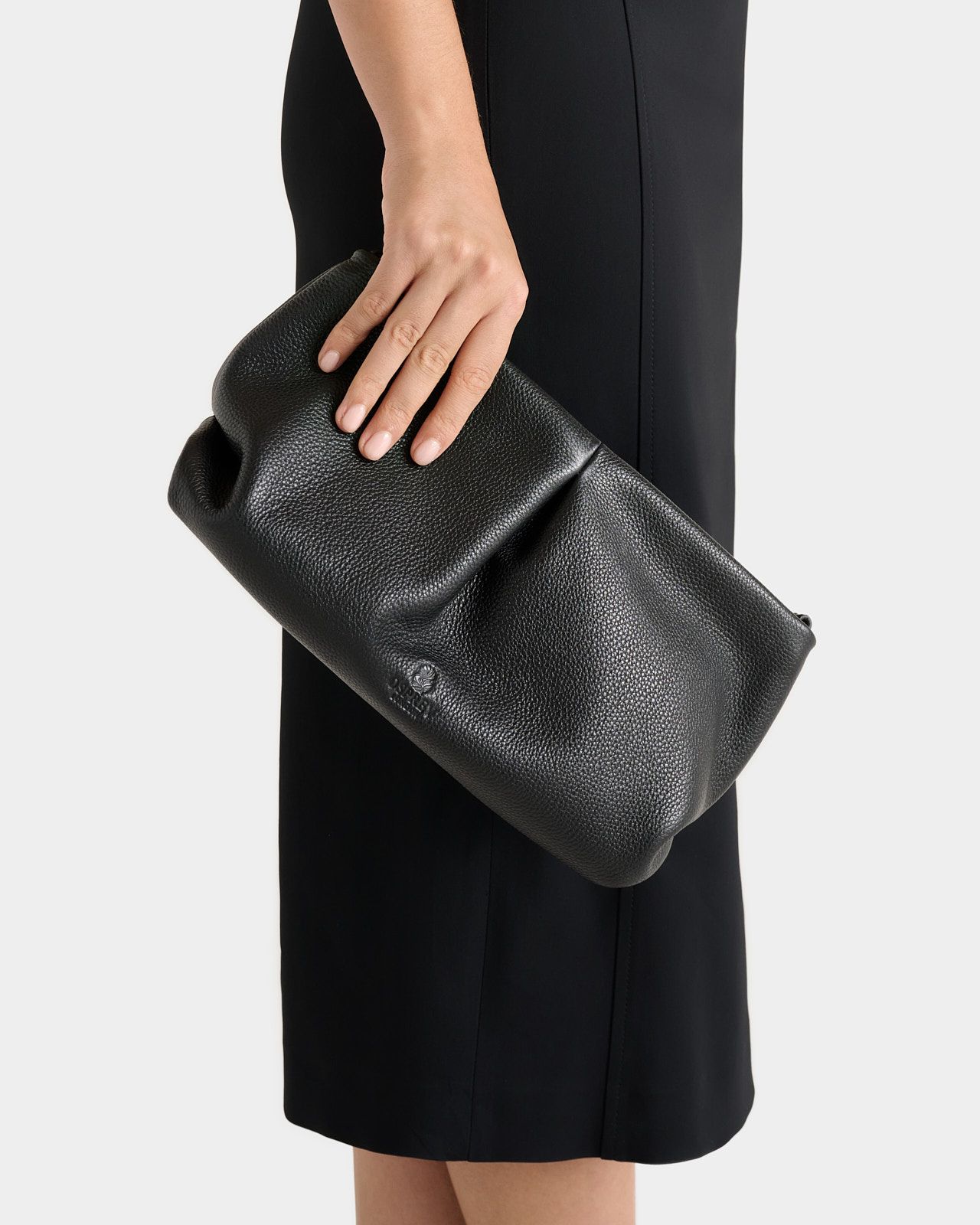Image number 1 of The Luxe Pleat Carina Leather Shrug in Black