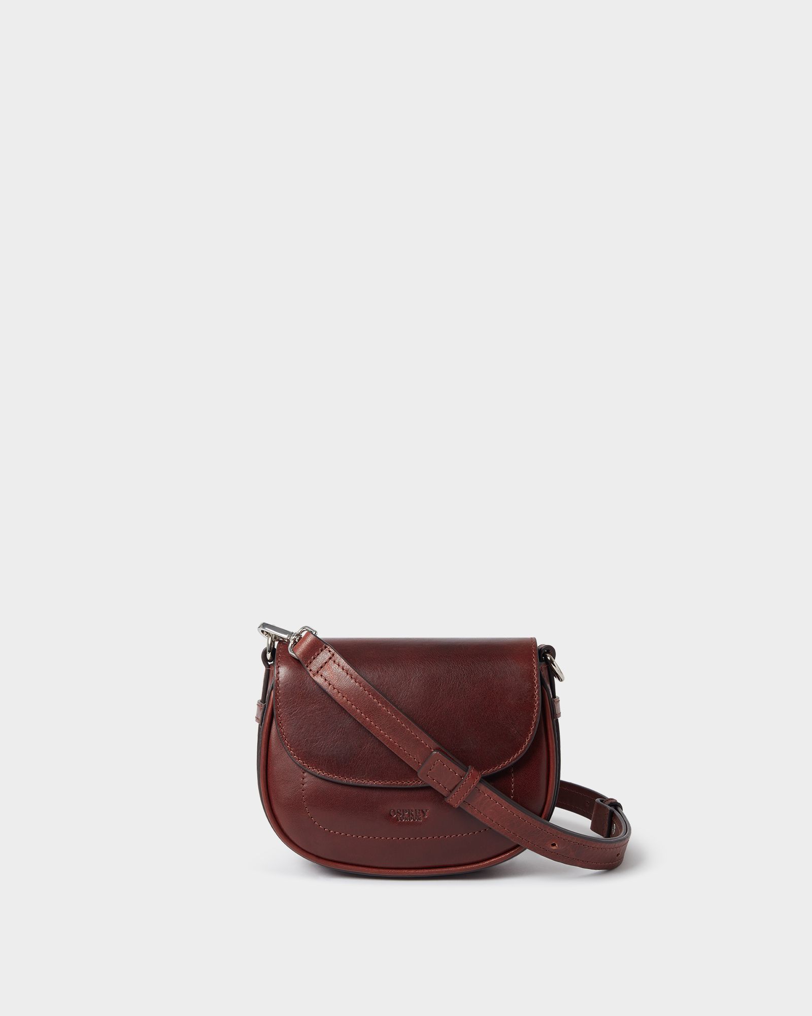 Image number 1 of The Piper Mini Saddle Leather Crossbody in Chestnut