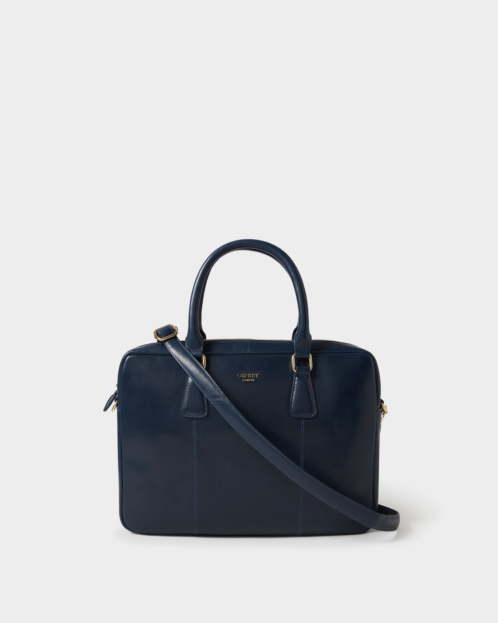 Image number 1 of The Adaline Leather Laptop Bag in French Navy