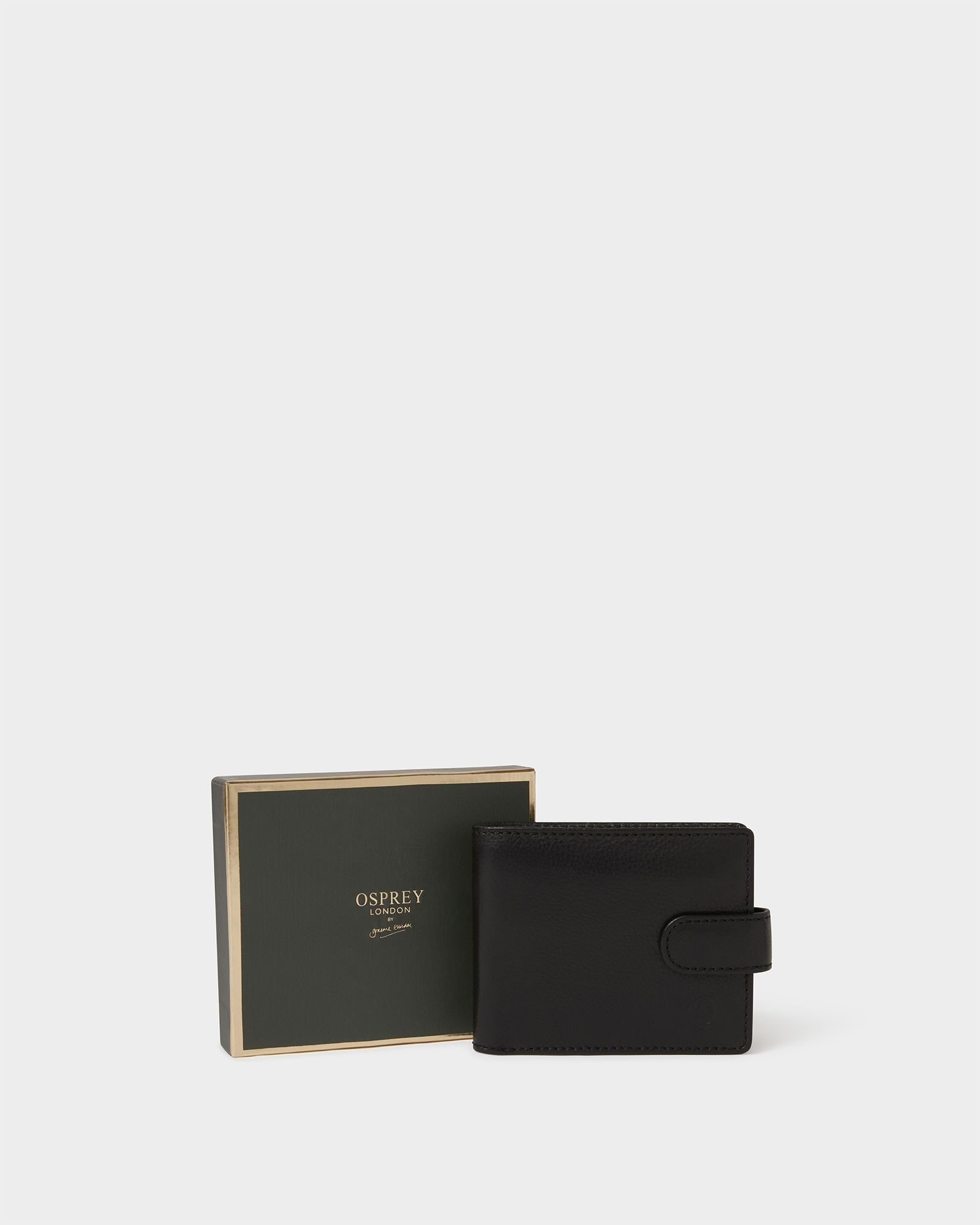 Image number 1 of The O Deboss East West Leather Popper Coin Wallet in Black