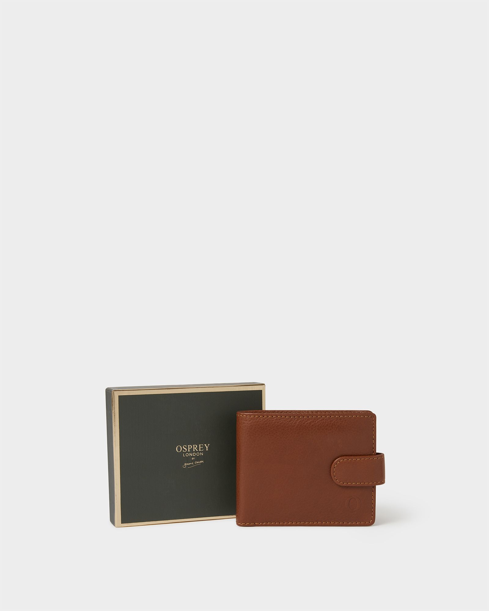 Image number 1 of The O Deboss East West Leather Popper Coin Wallet in Tan