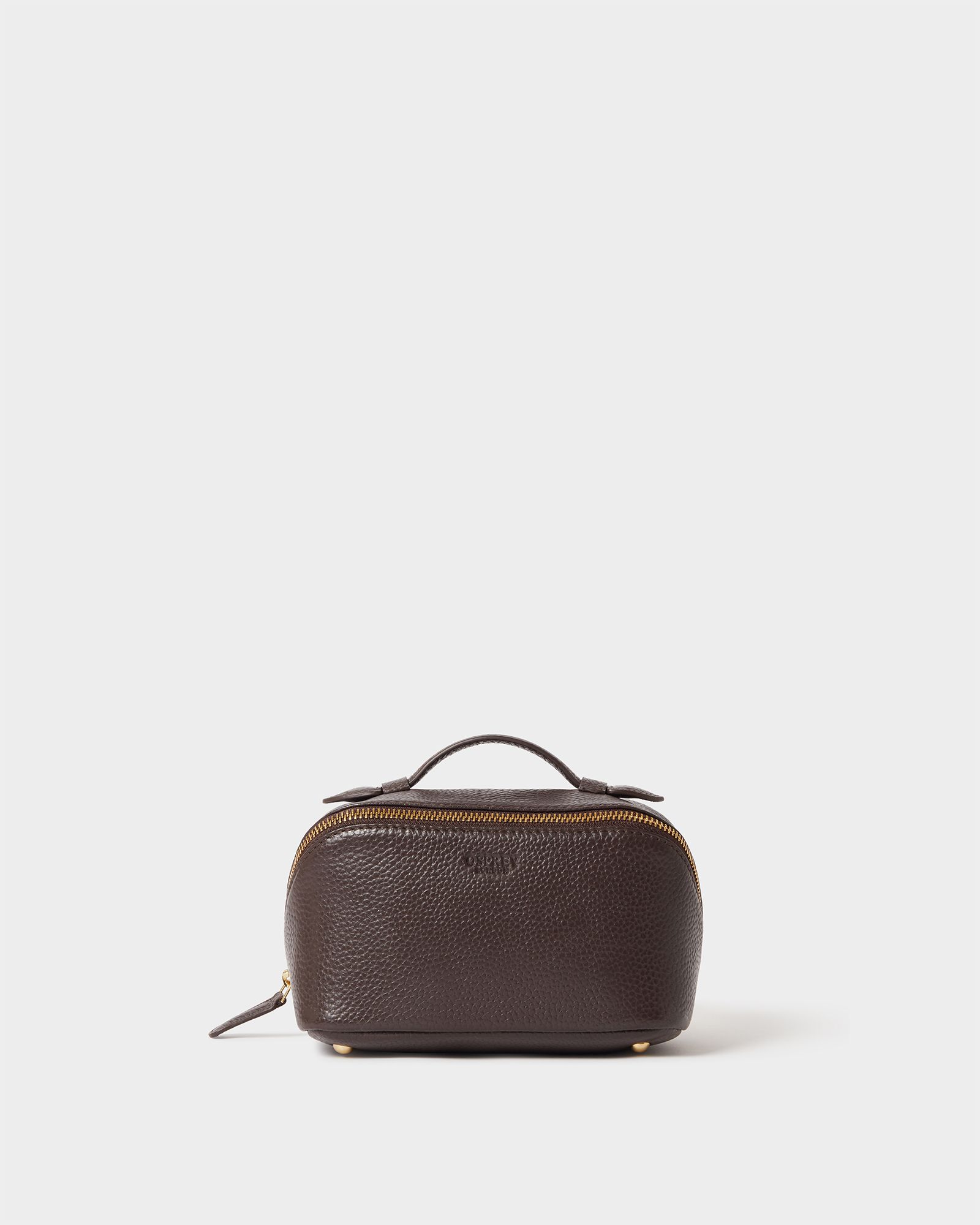 Image number 1 of The Mini Jet Set Leather Washbag in Chocolate