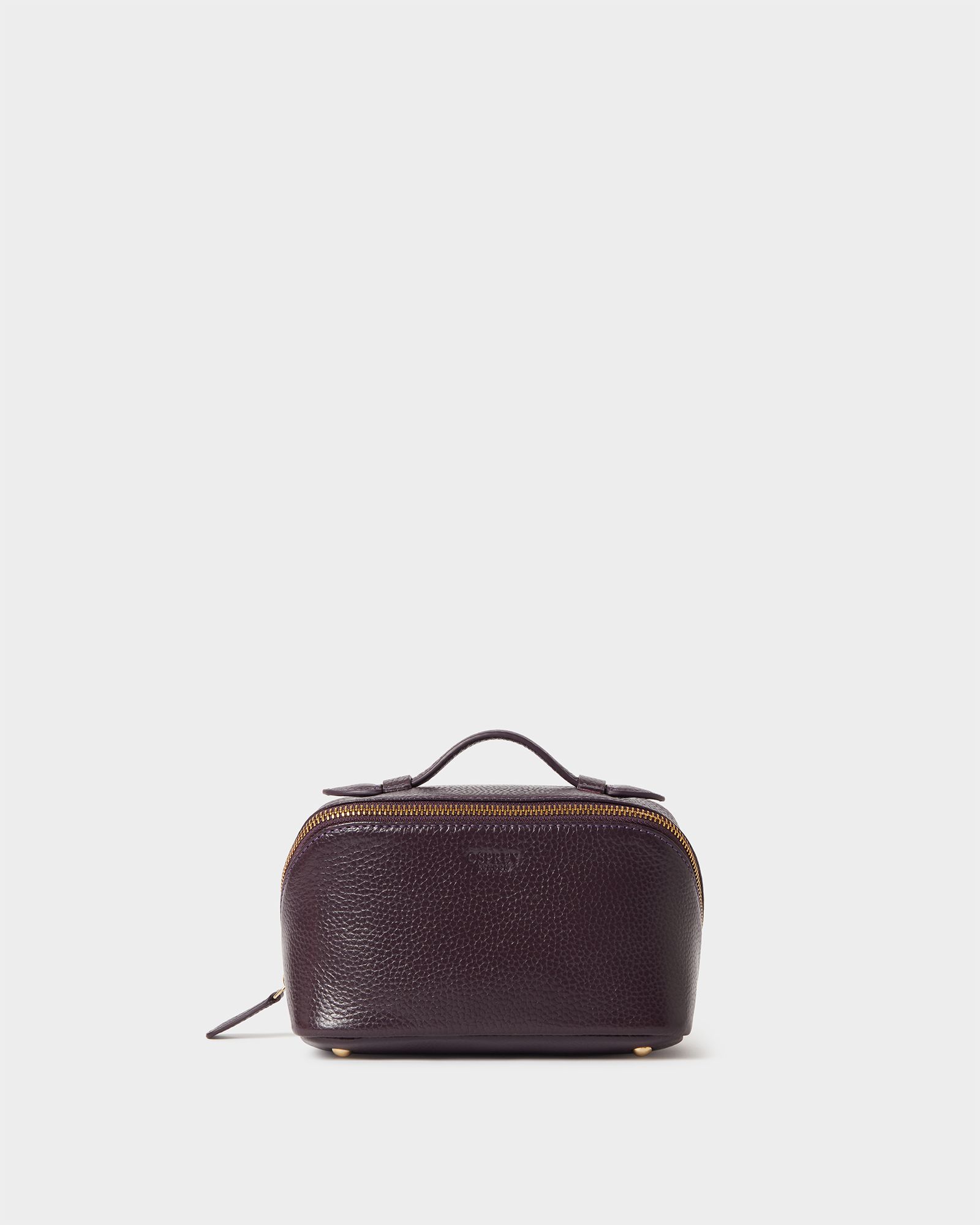 Image number 1 of The Mini Jet Set Leather Washbag in Aubergine