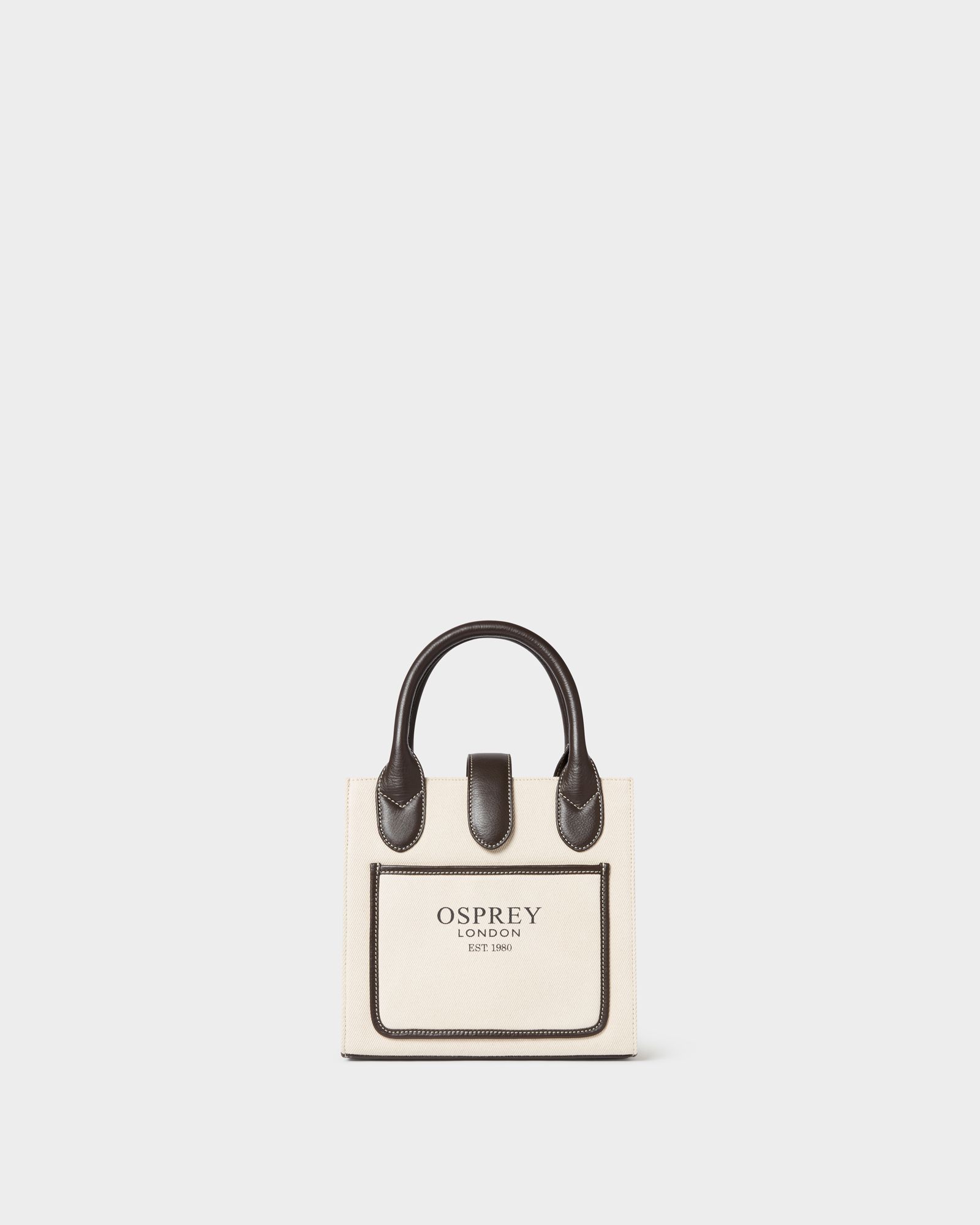Image number 1 of The Great Gaddesden Small Canvas Tote in Ivory & Chocolate
