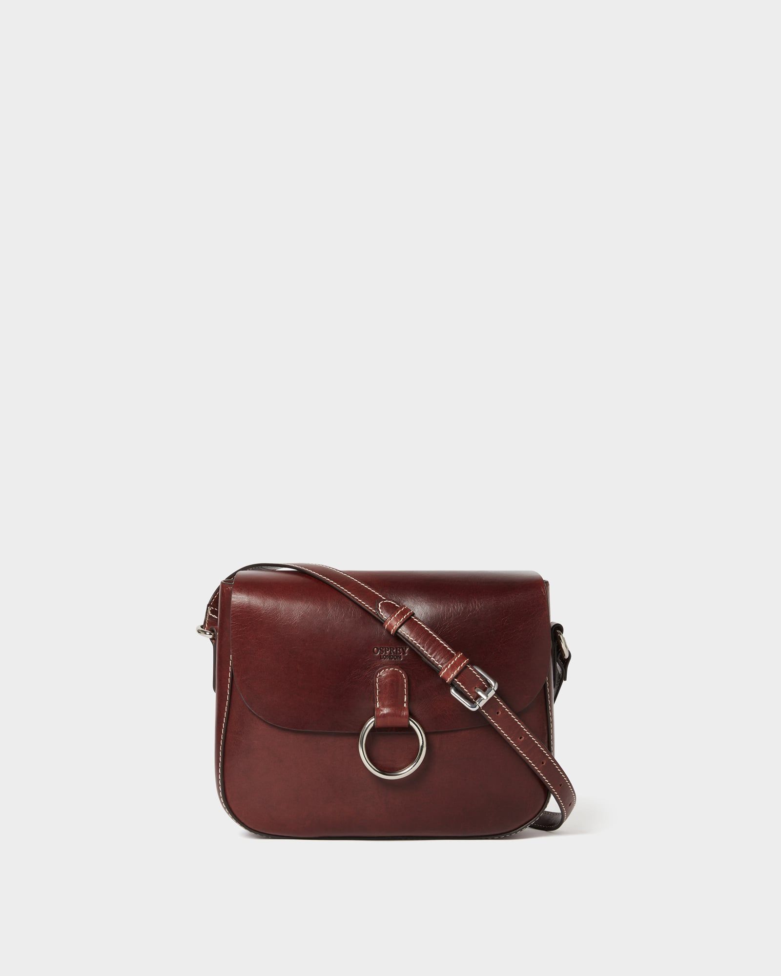Image number 1 of The Saddle Leather Crossbody in Chestnut