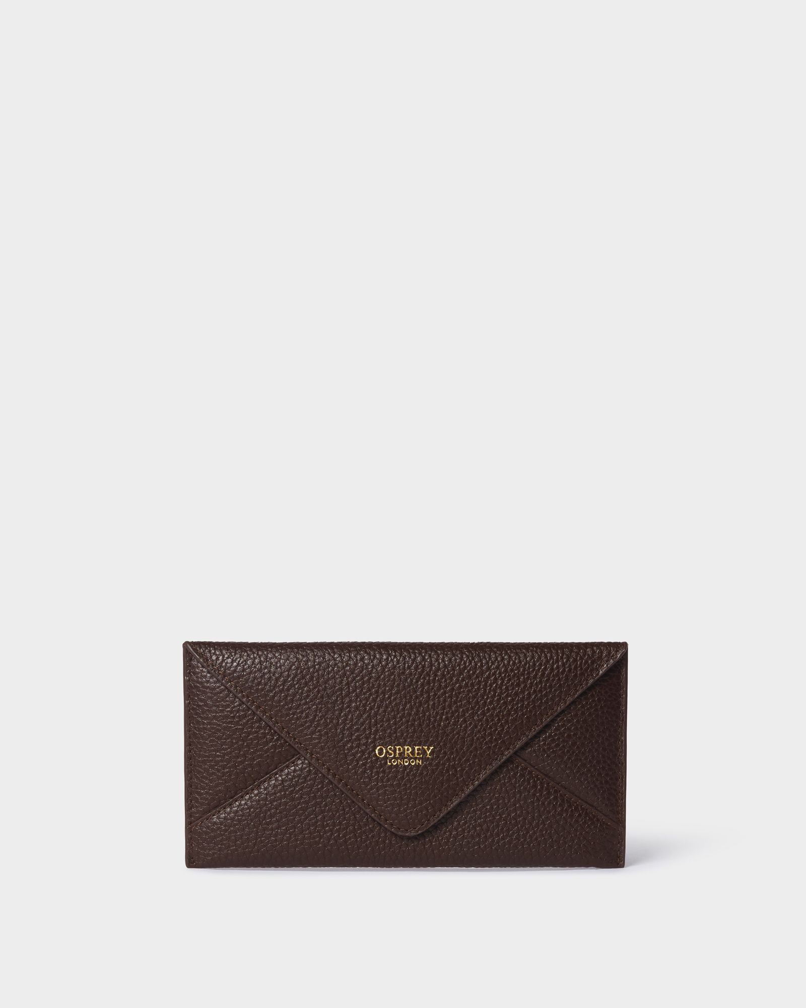 Image number 1 of The Envelope Leather Card Case Purse in Bitter Chocolate