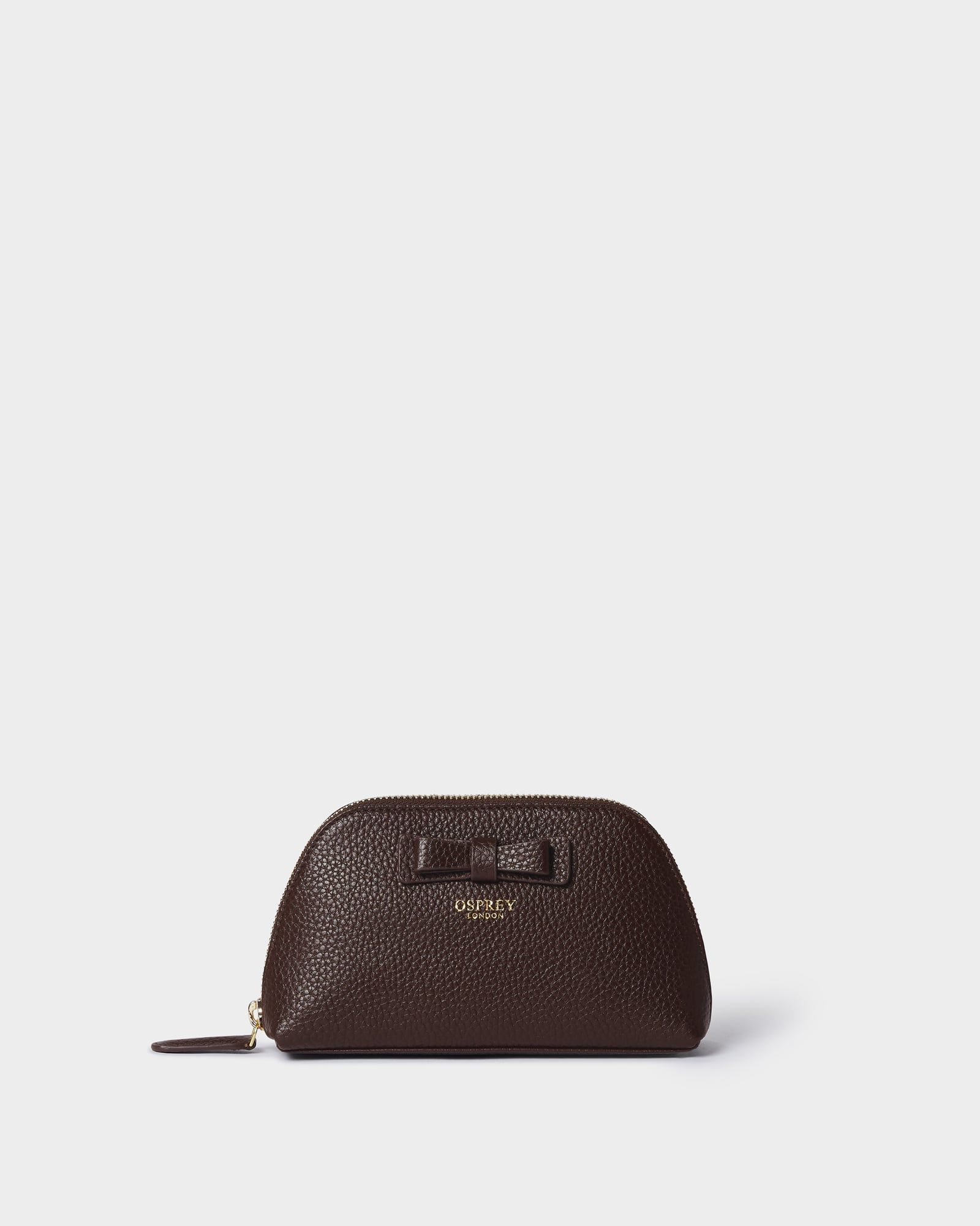 Image number 1 of The Bow Leather Pouch in Bitter Chocolate