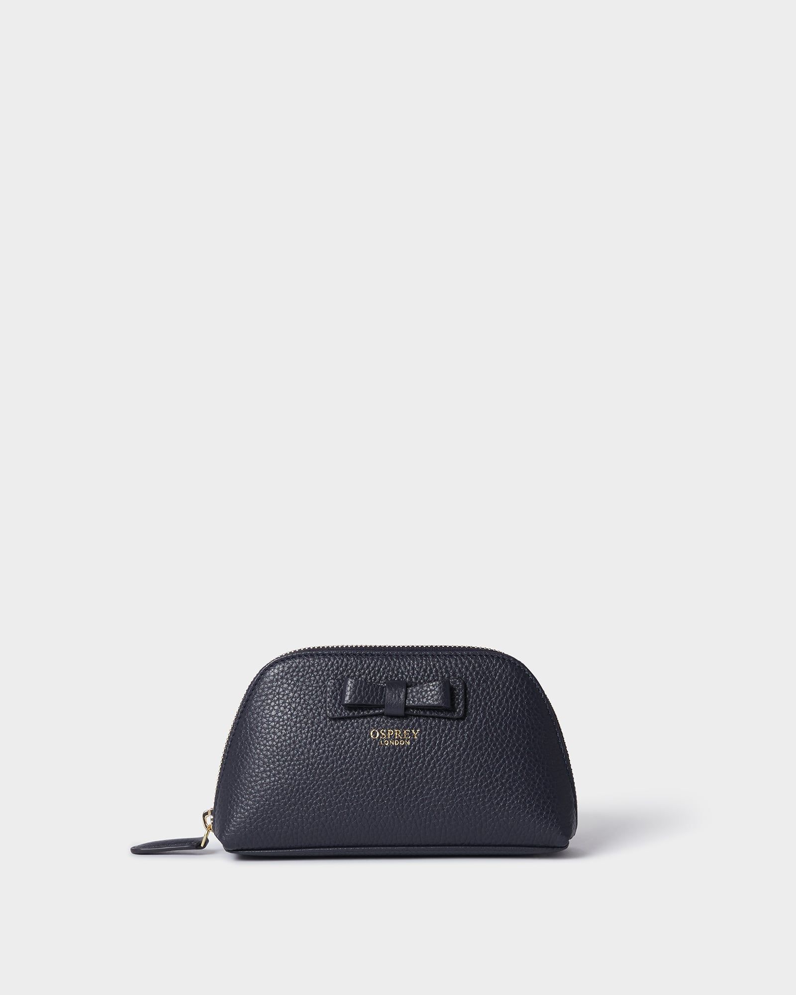 Image number 1 of The Bow Leather Pouch in Navy