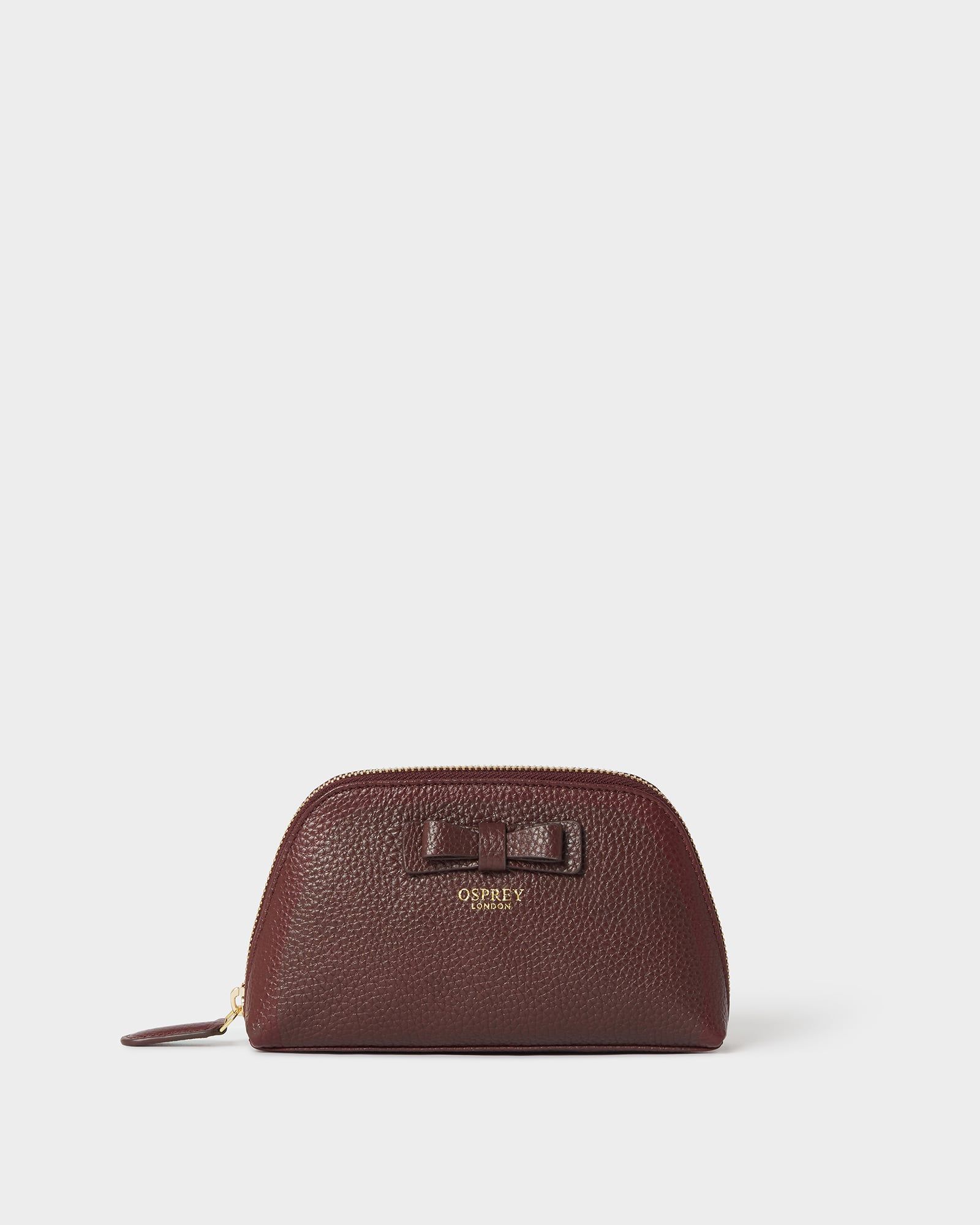 Image number 1 of The Bow Leather Pouch in Merlot