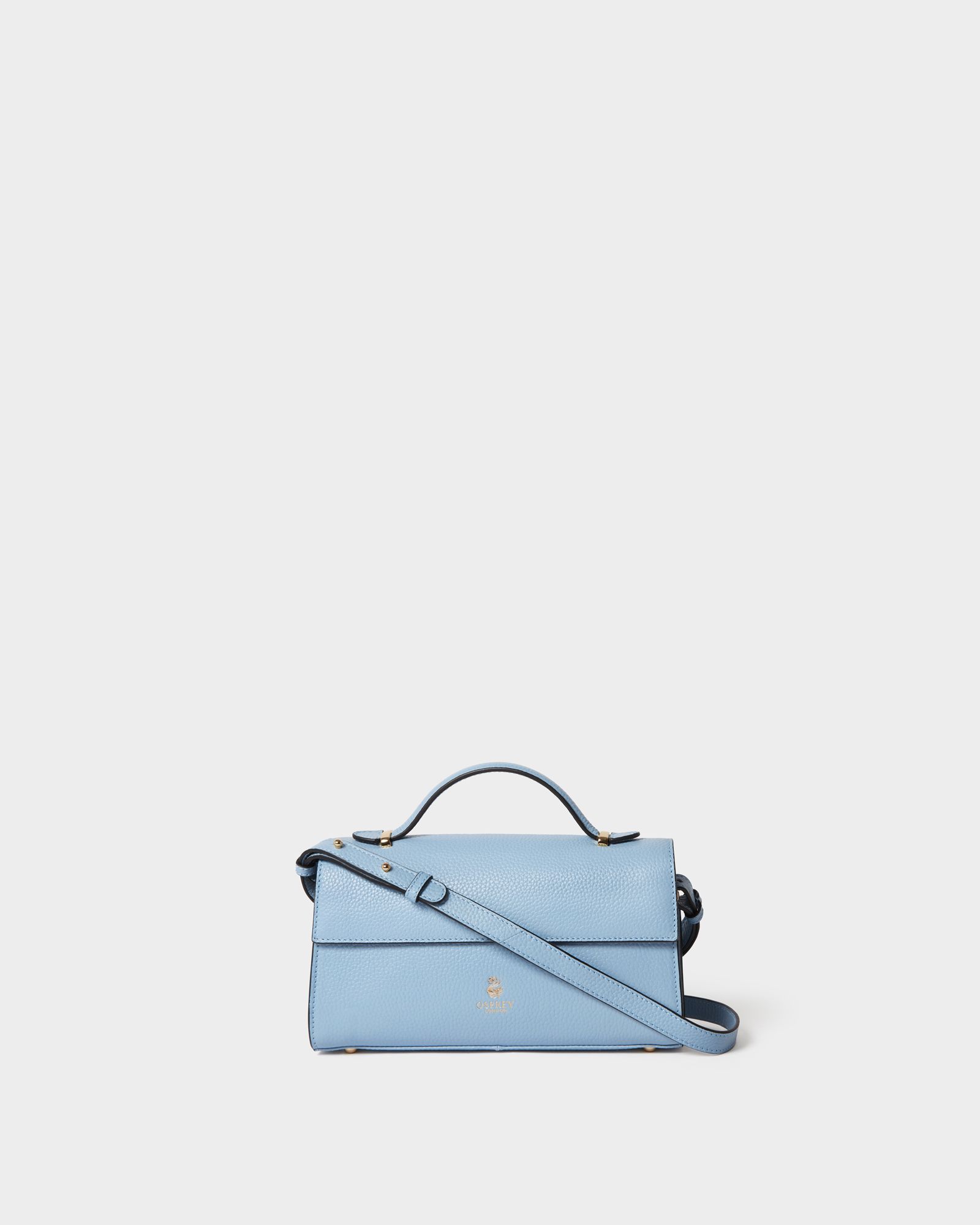The Hathaway Leather Top Handle Bag in Celestial Blue