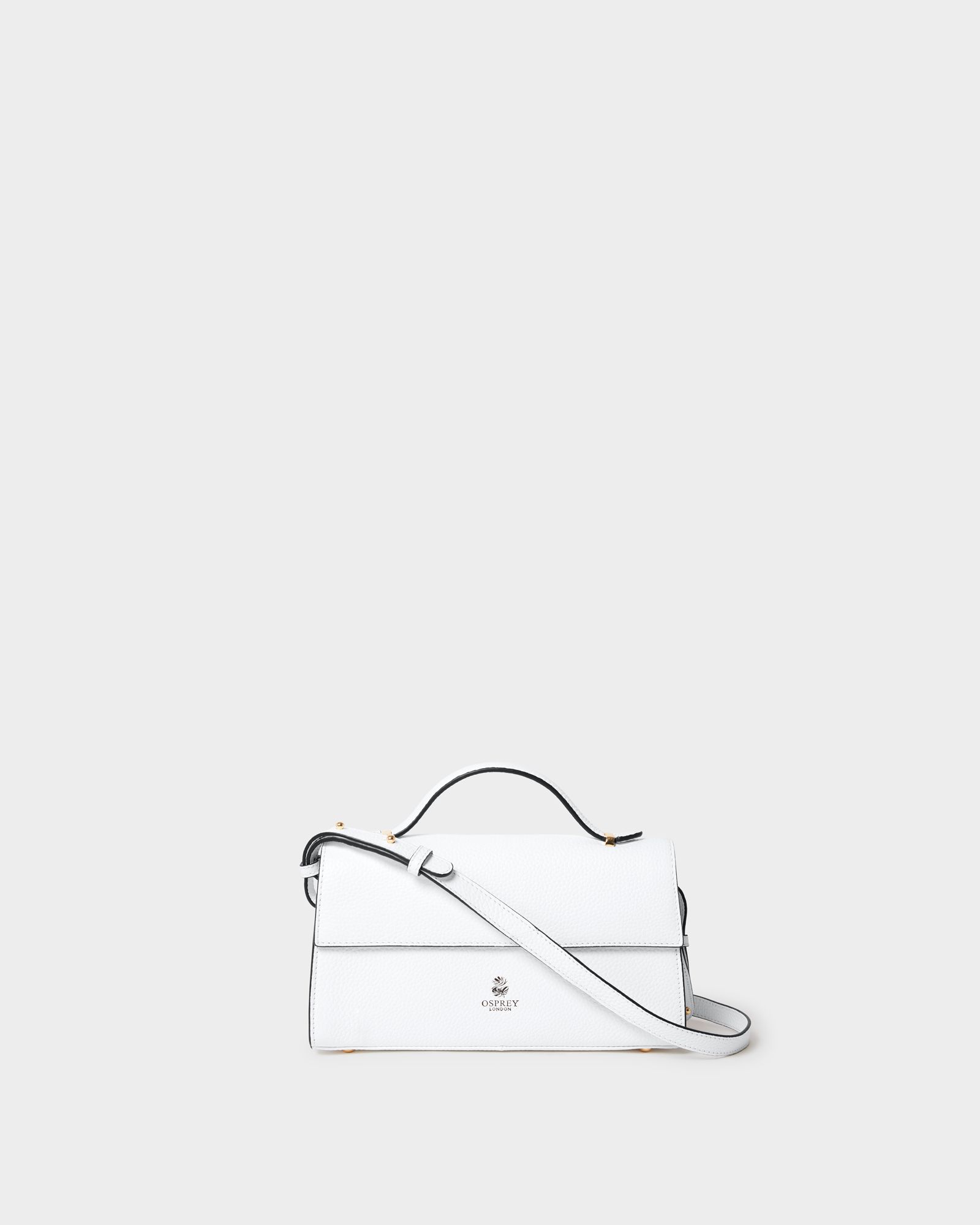 The Hathaway Leather Top Handle Bag in White