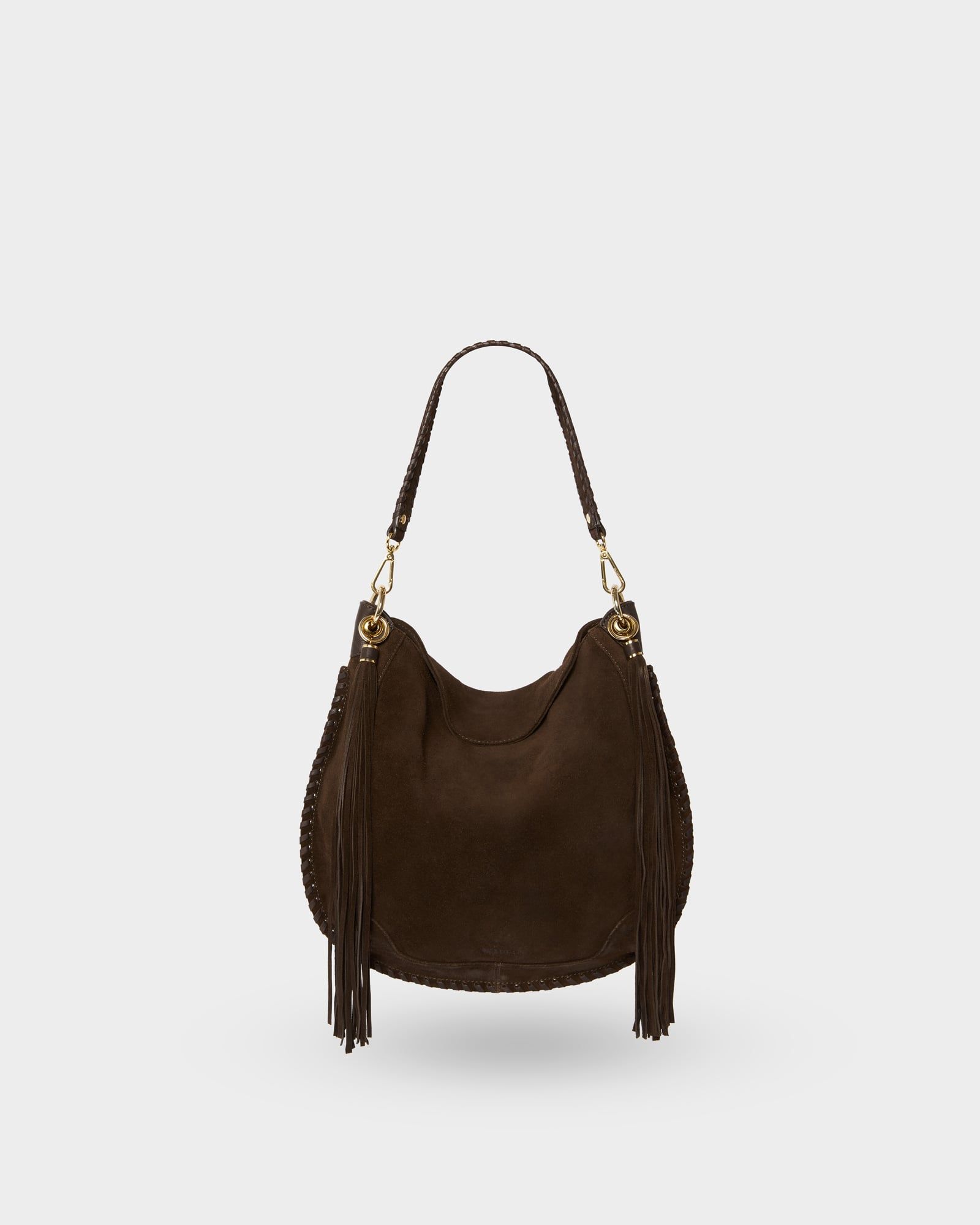 Image number 1 of The Rodeo Suede Hobo in Chocolate