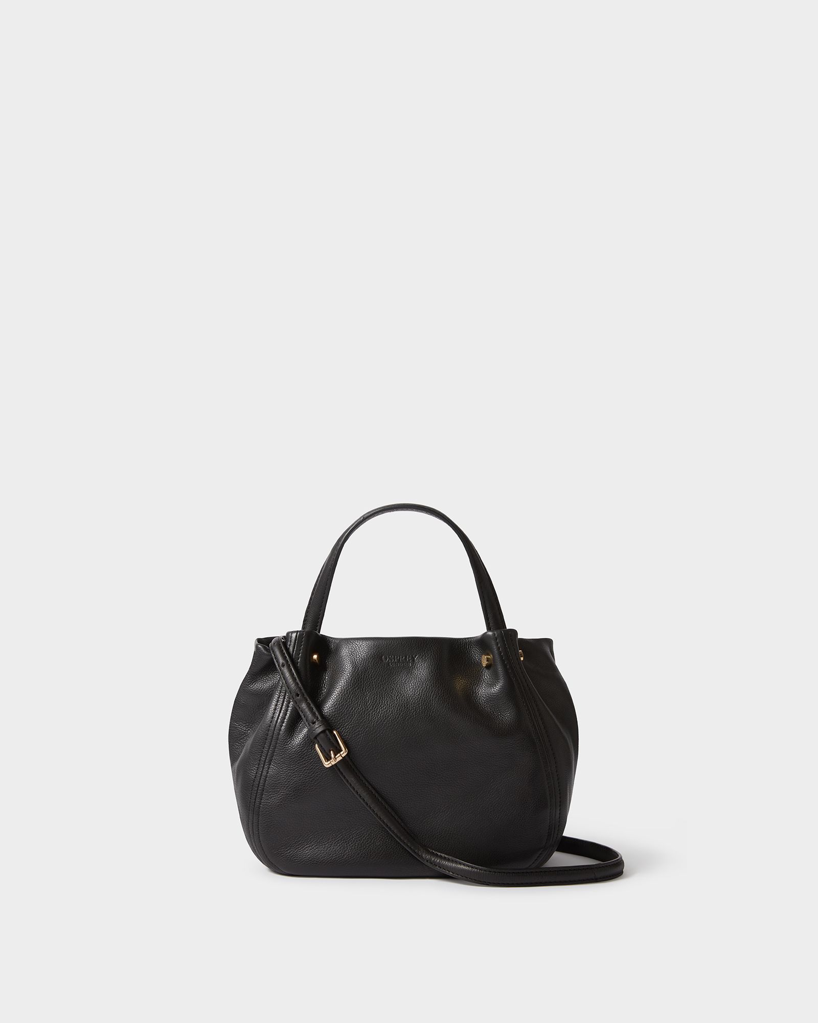 Image number 1 of The Small Puff Ball Leather Shoulder Bag in Black