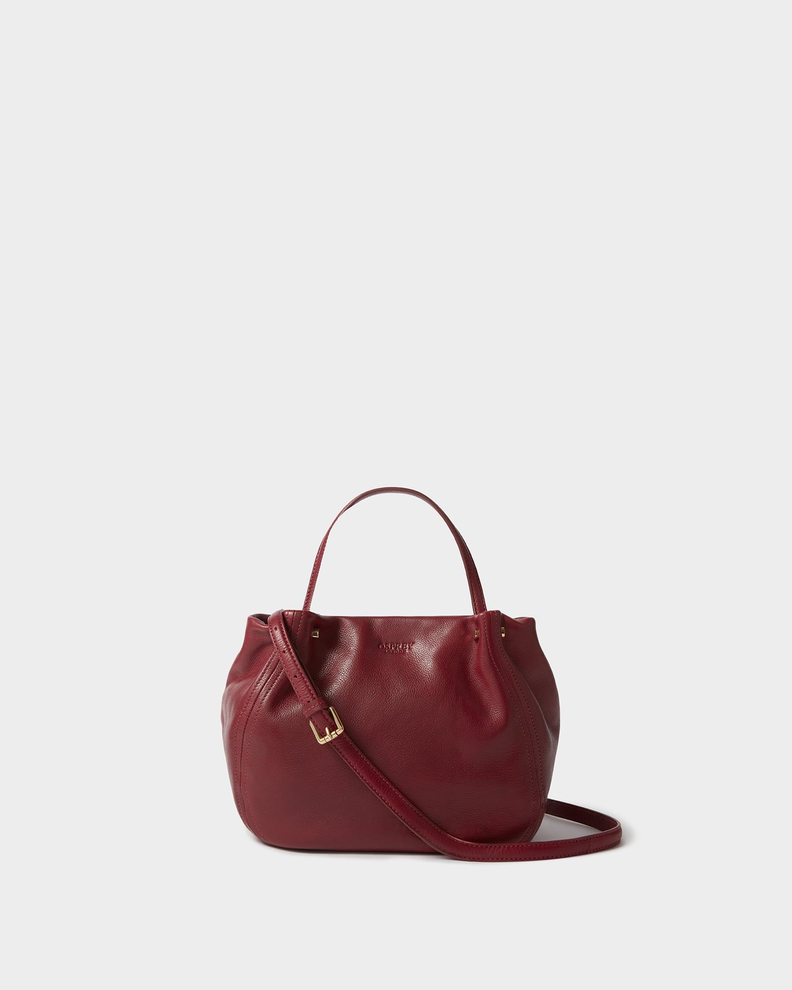 Image number 1 of The Small Puff Ball Leather Shoulder Bag in Merlot