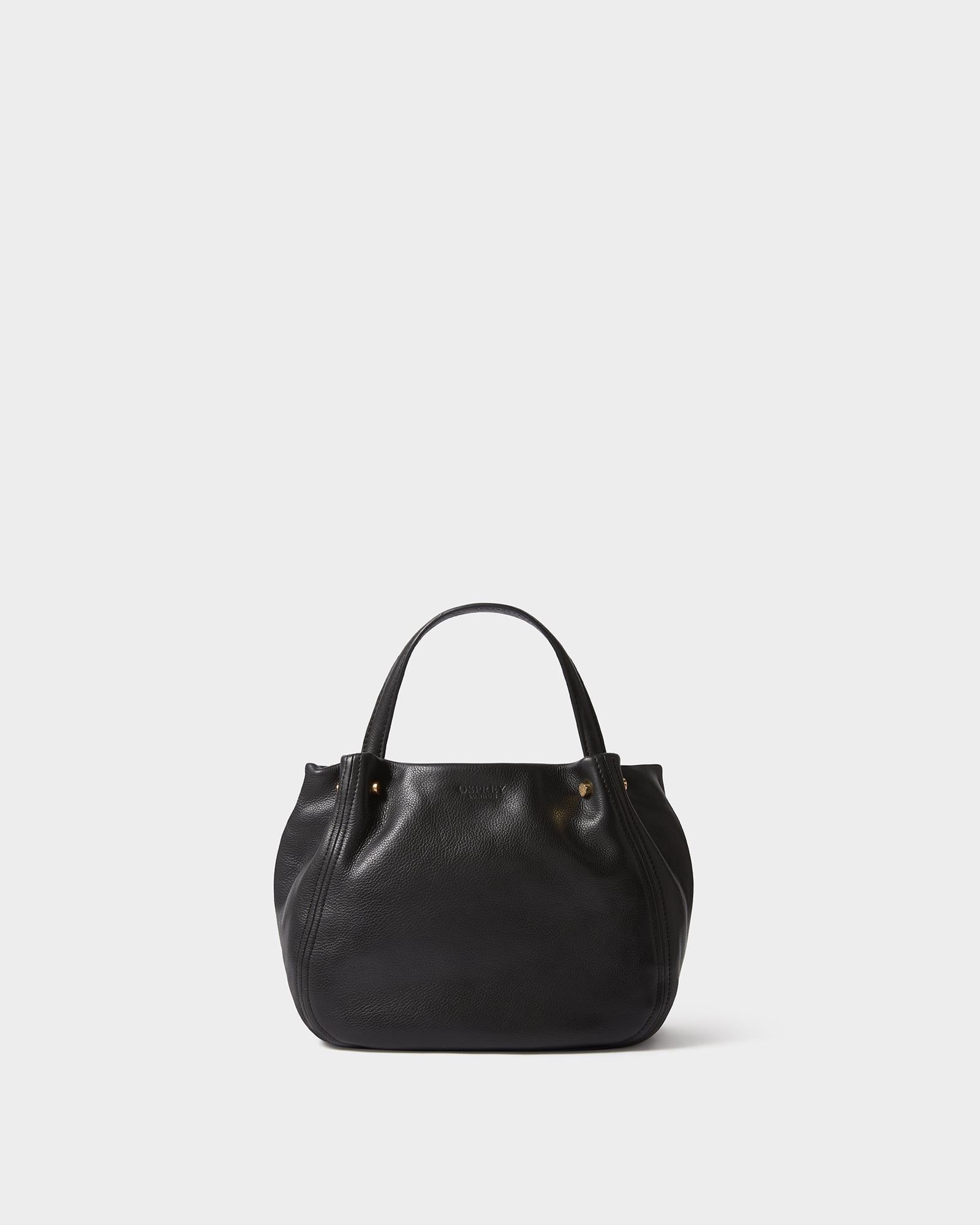 Image number 1 of The Small Puff Ball Leather Shoulder Bag in Black