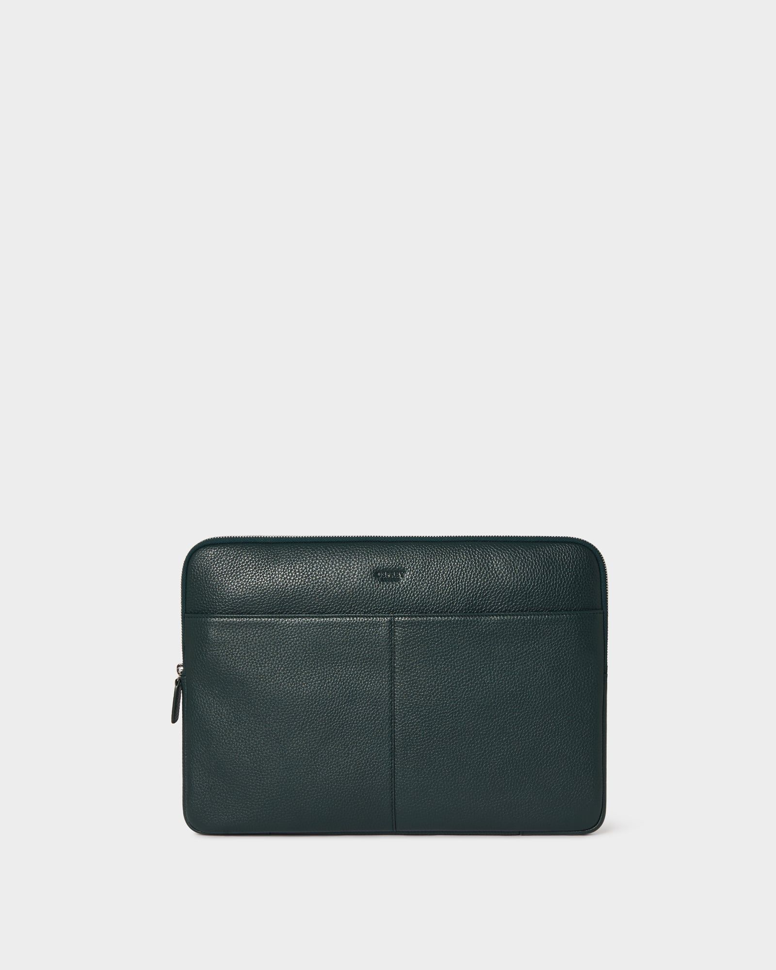 Image number 1 of The Jacob Leather Tech Sleeve in Forest