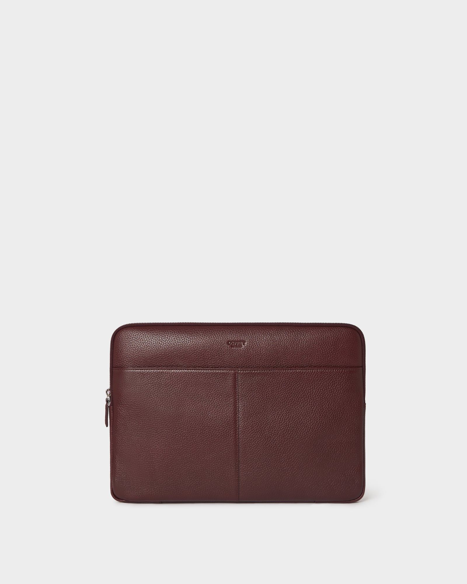 Image number 1 of The Jacob Leather Tech Sleeve in Merlot