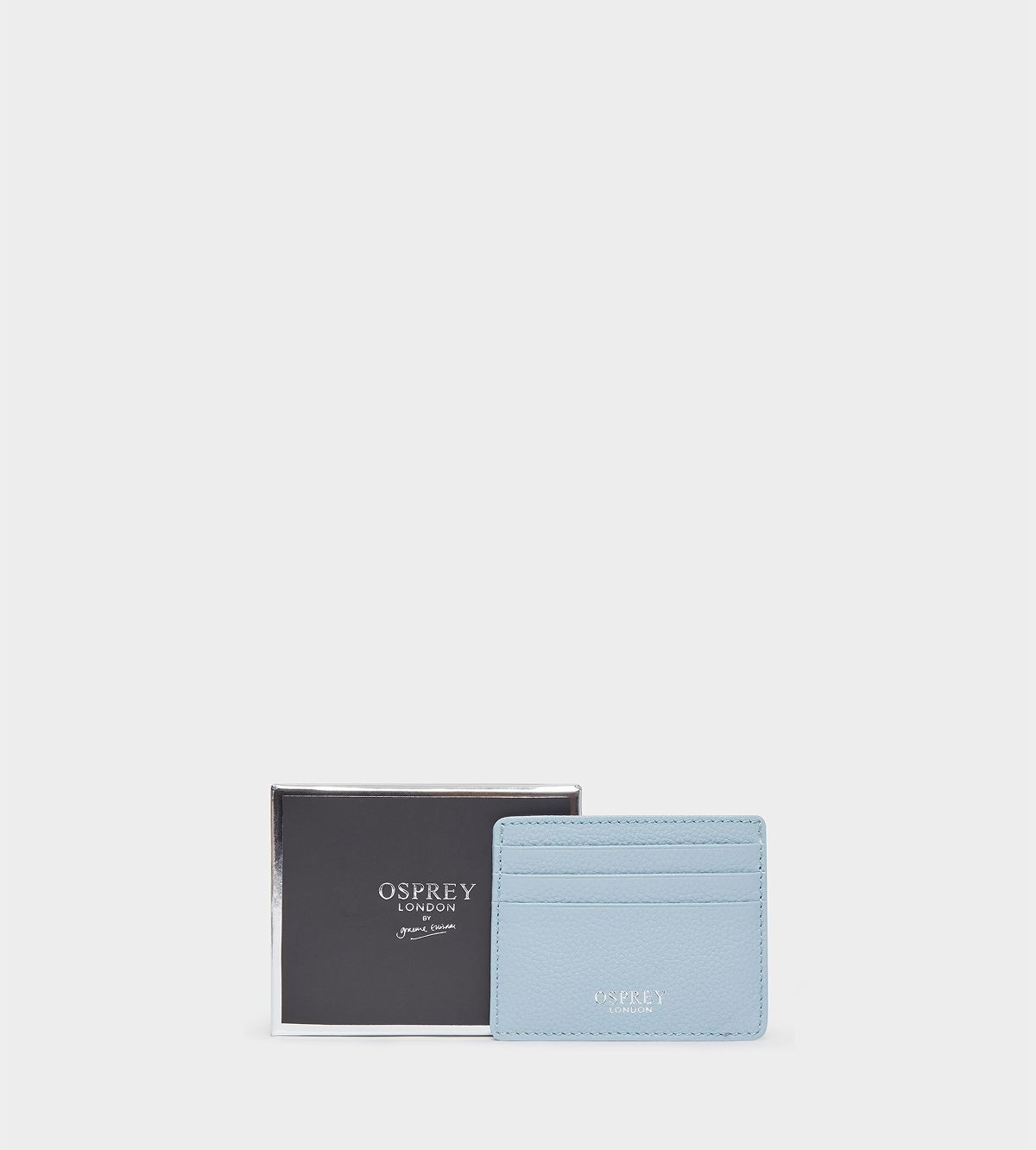 The Island Leather Card Holder in Powder Blue