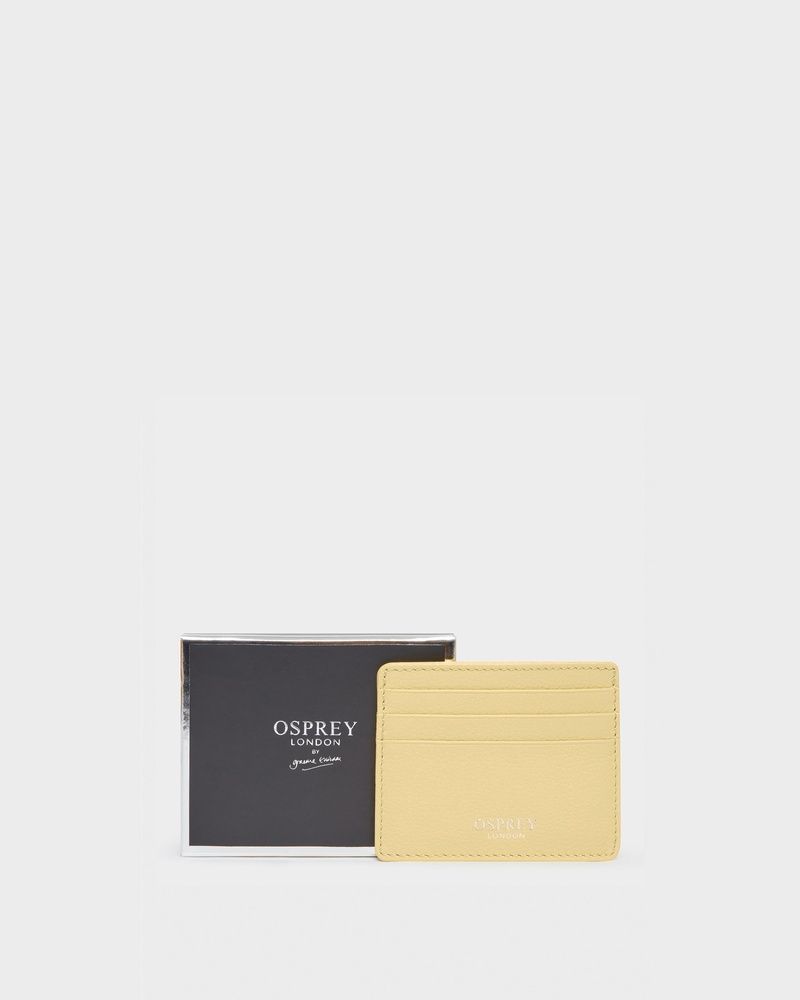 Image number 1 of The Island Leather Card Holder in Lemon