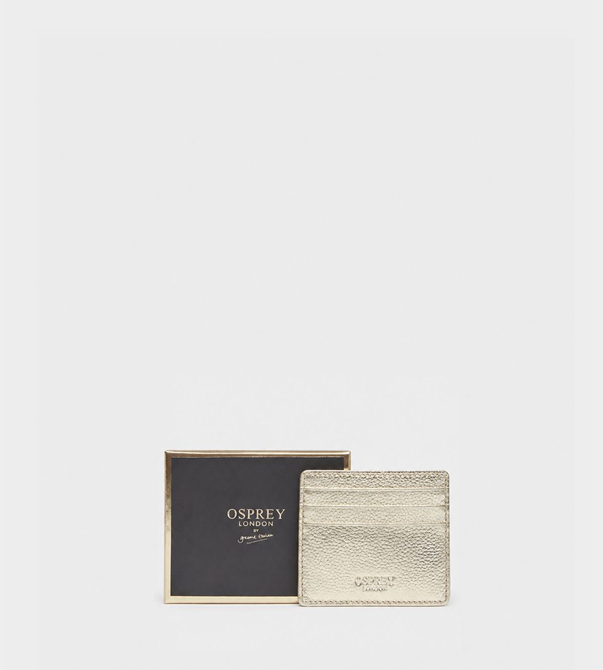 Image number 1 of The Island Card Holder - Grainy Hide - Light Gold
