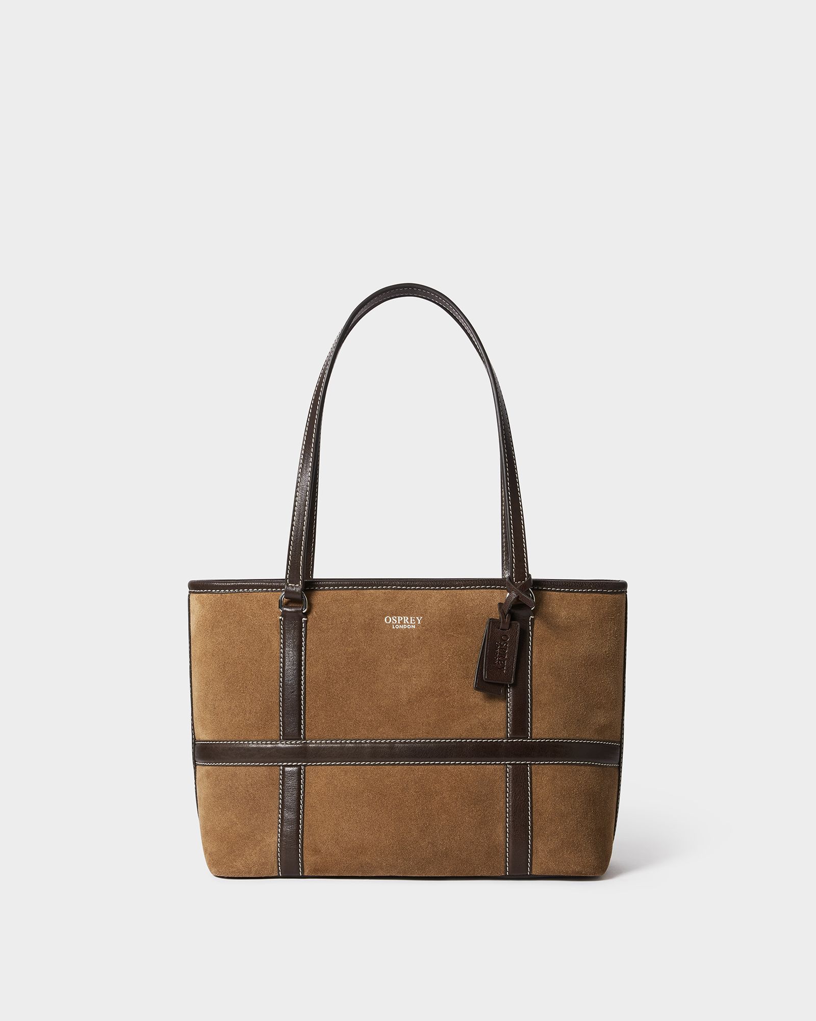 Image number 1 of The Contrast Medium Suede Tote in Tan