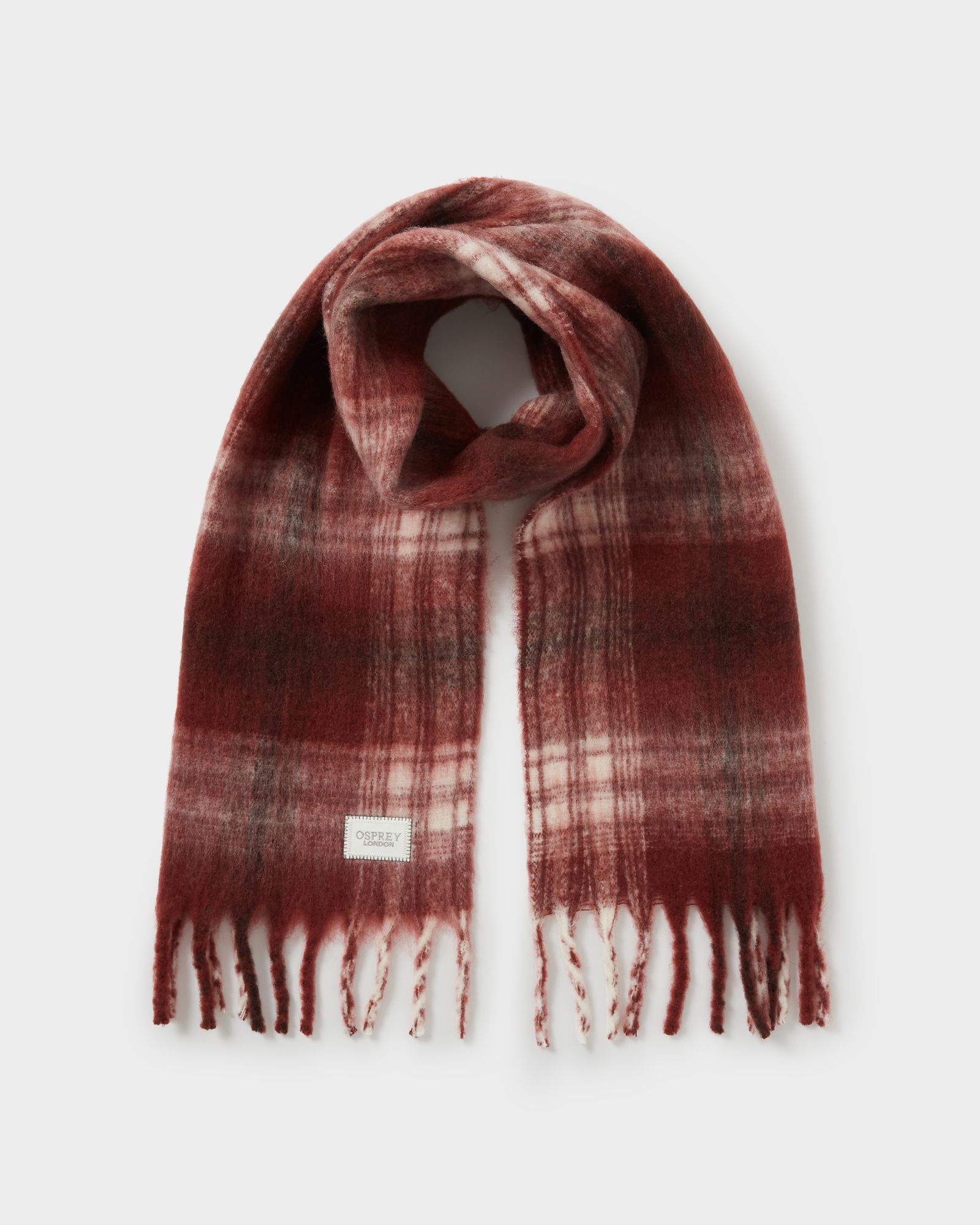 Image number 1 of The Adele Wool Blend Scarf in Burgundy