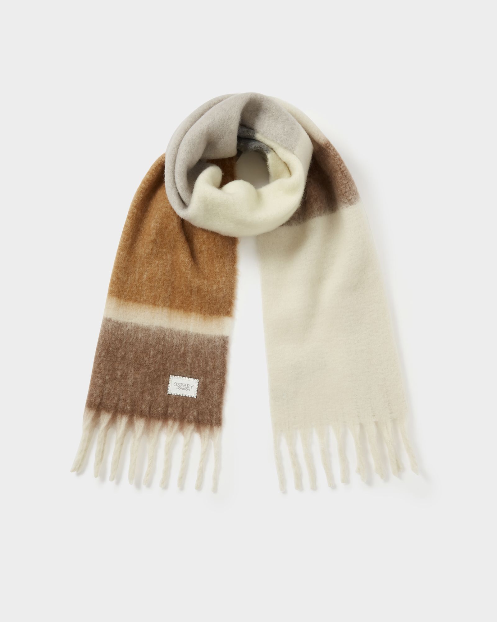 Image number 1 of The Adele Wool Blend Scarf in Multi Brown