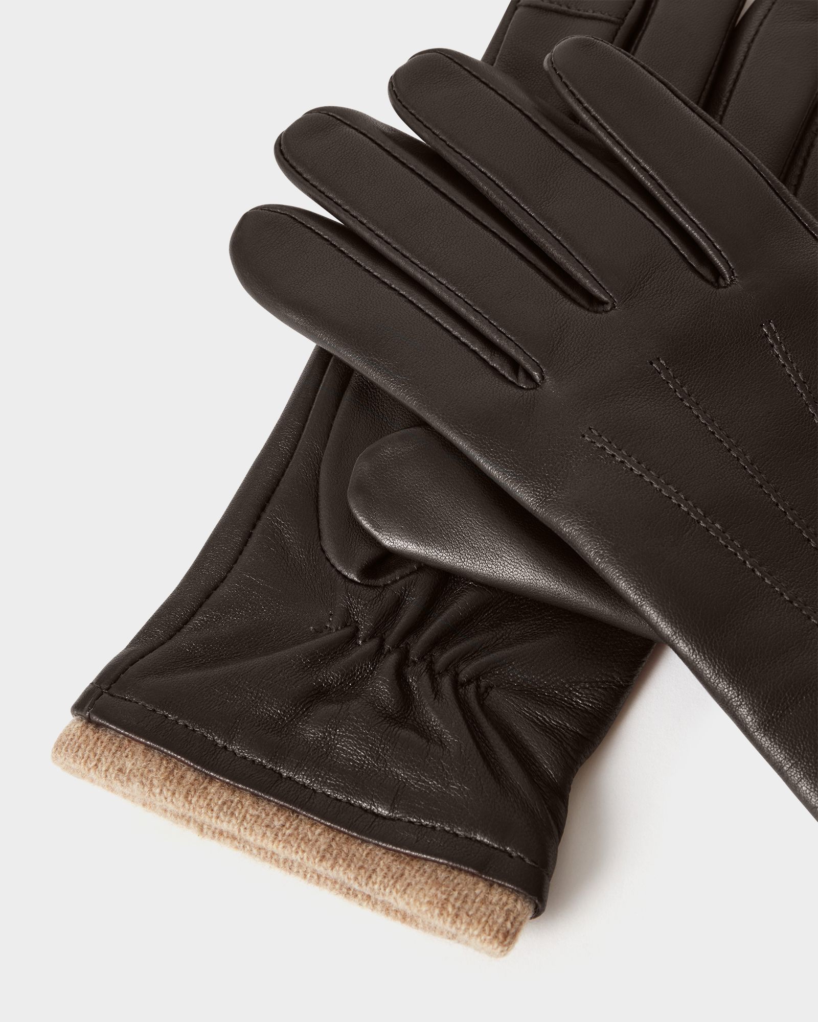 Image number 1 of Amelia Womens Leather Gloves - Smooth - Chocolate