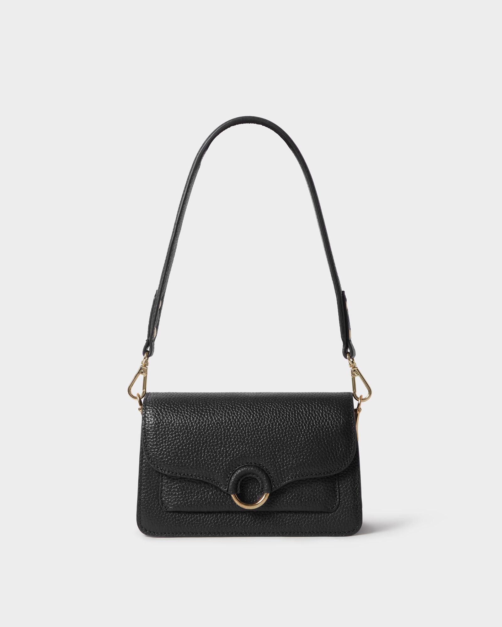 Image number 1 of The Henley Leather Shoulder Bag in Black