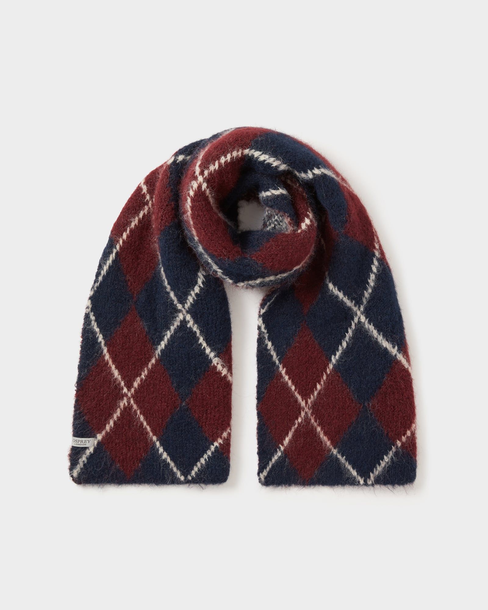 Image number 1 of The Argyle Wool Blend Scarf in Navy Multi