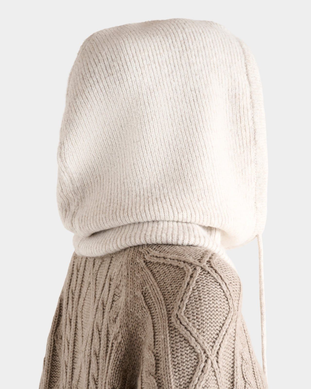 Image number 1 of The Sienna Knitted Hood in Taupe