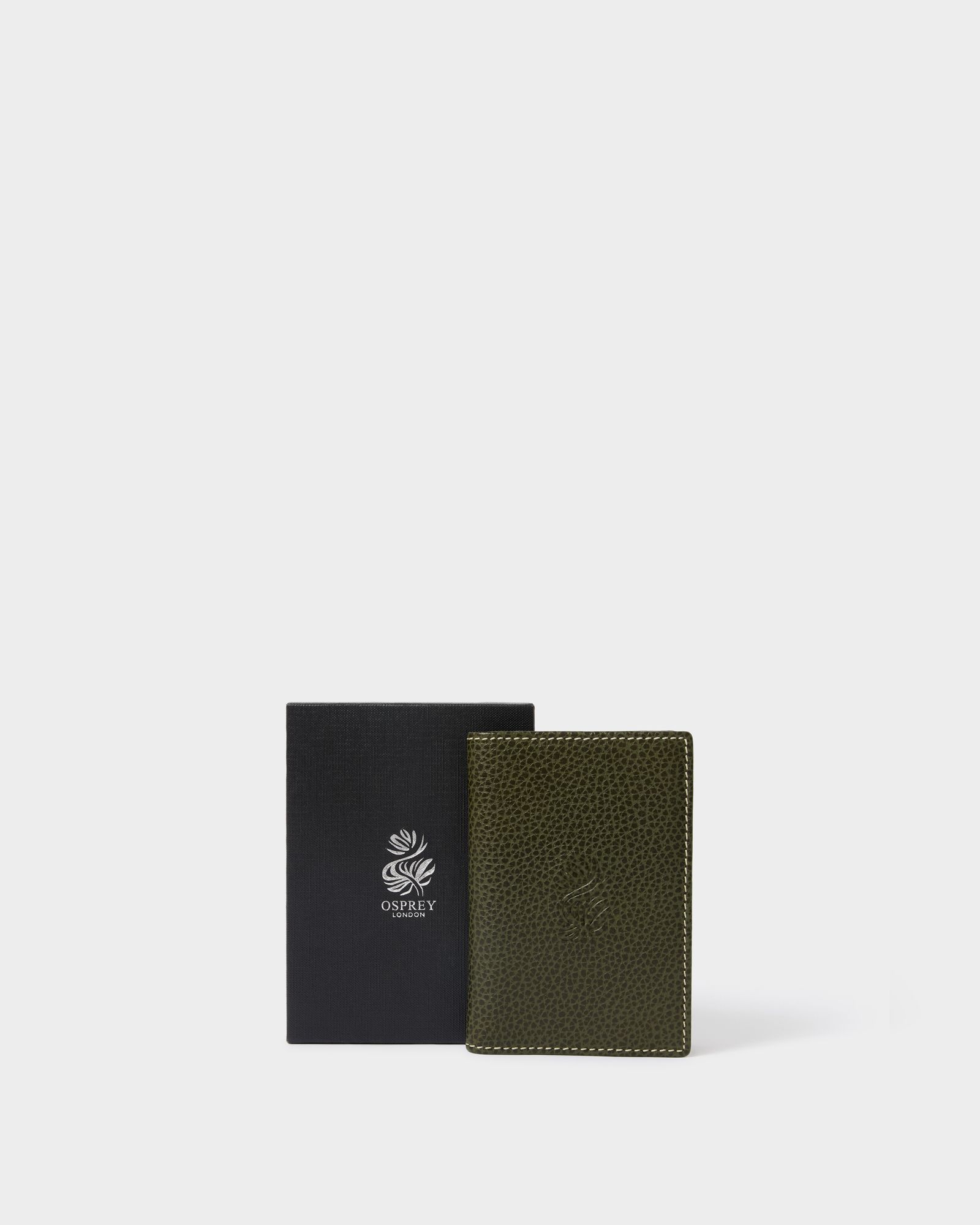 Image number 1 of The Premium Leather Passport Holder in Dark Olive