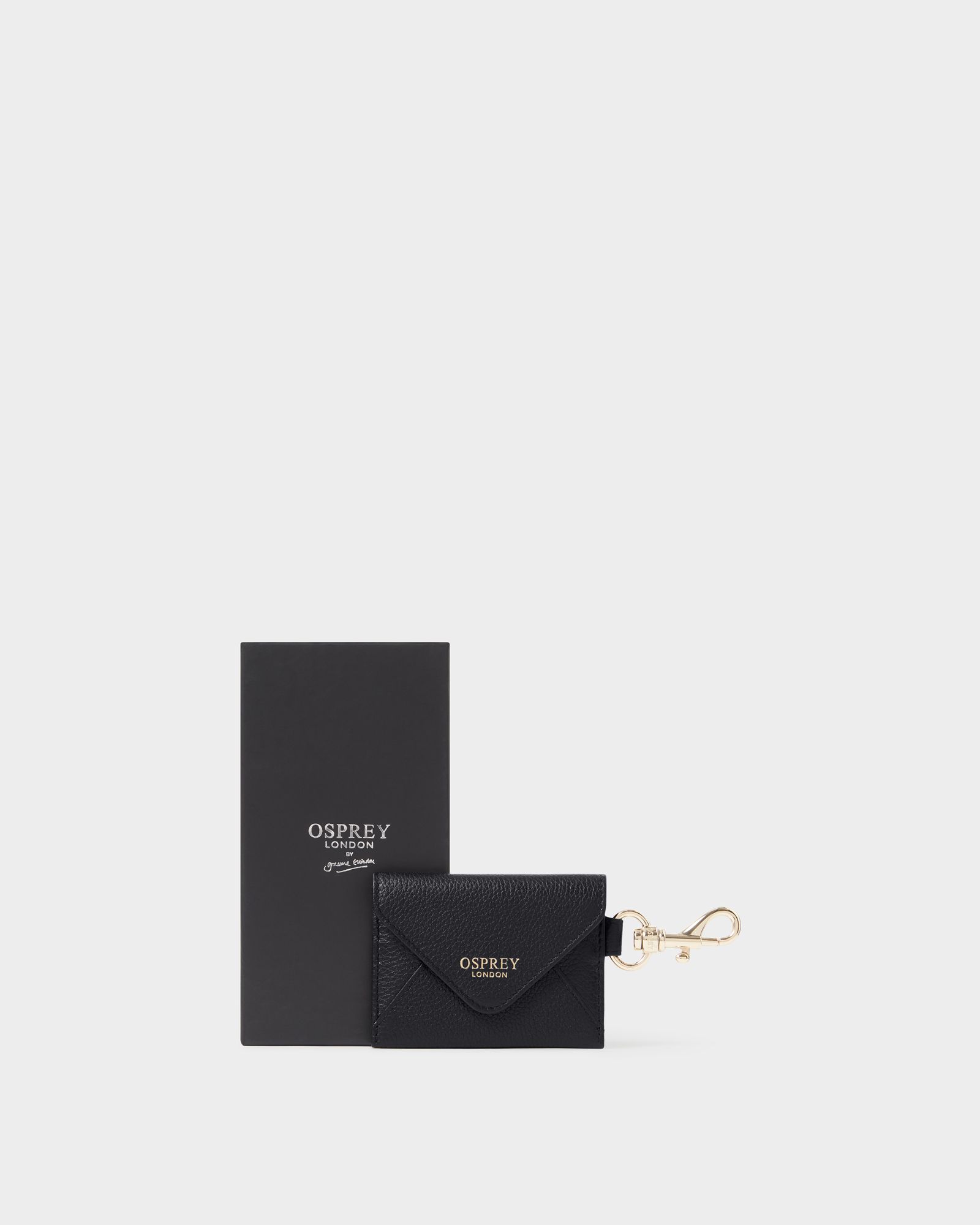 Image number 1 of The Envelope Card Holder Leather Keyring in Black