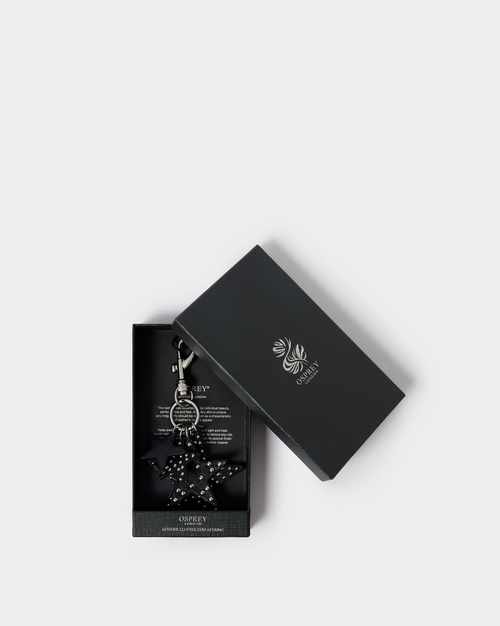 Image number 1 of The Cluster Star Leather Keyring in Black