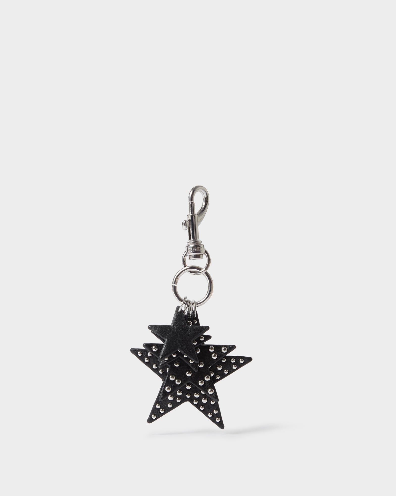 The Cluster Star Leather Keyring in Black